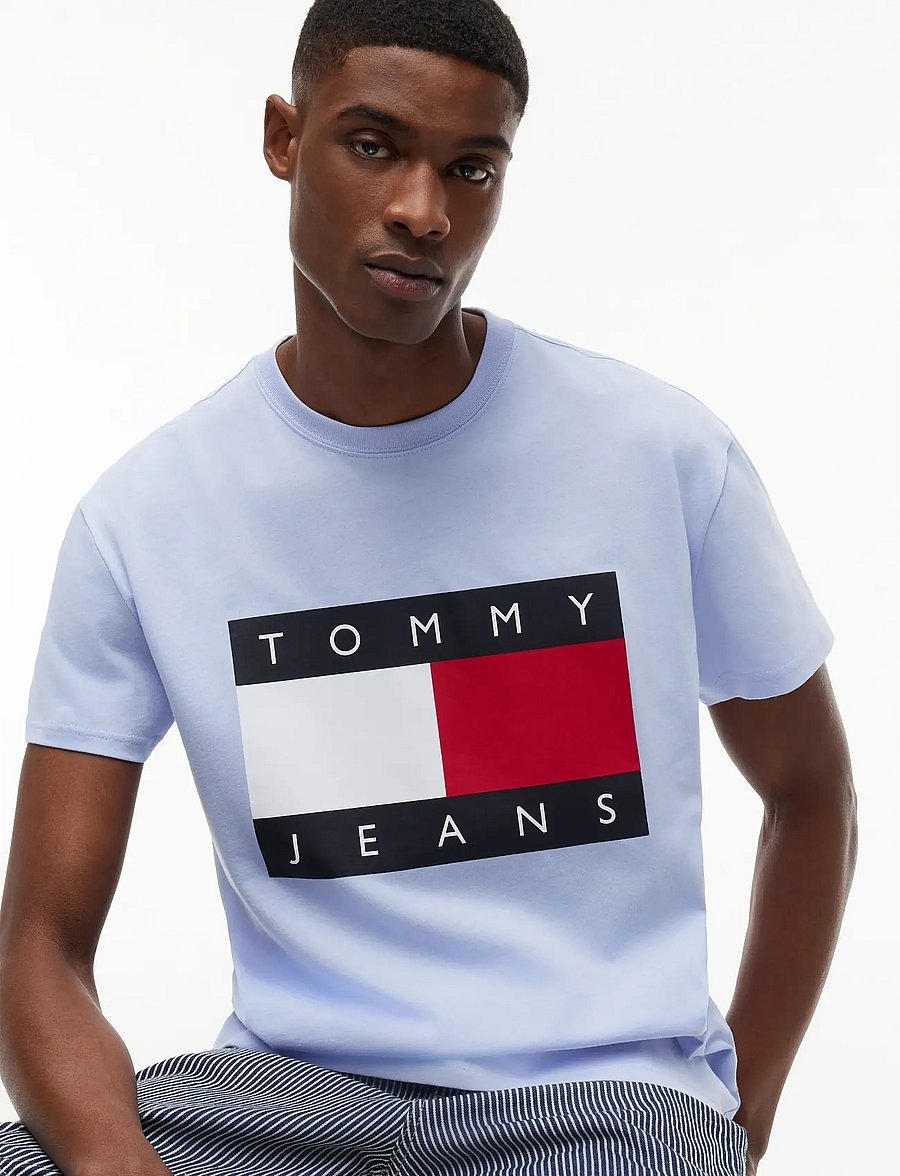 Tommy Jeans - TJM REG BIG FLAG SS TEE EXT - short-sleeved t-shirts - moonlight iris - 3