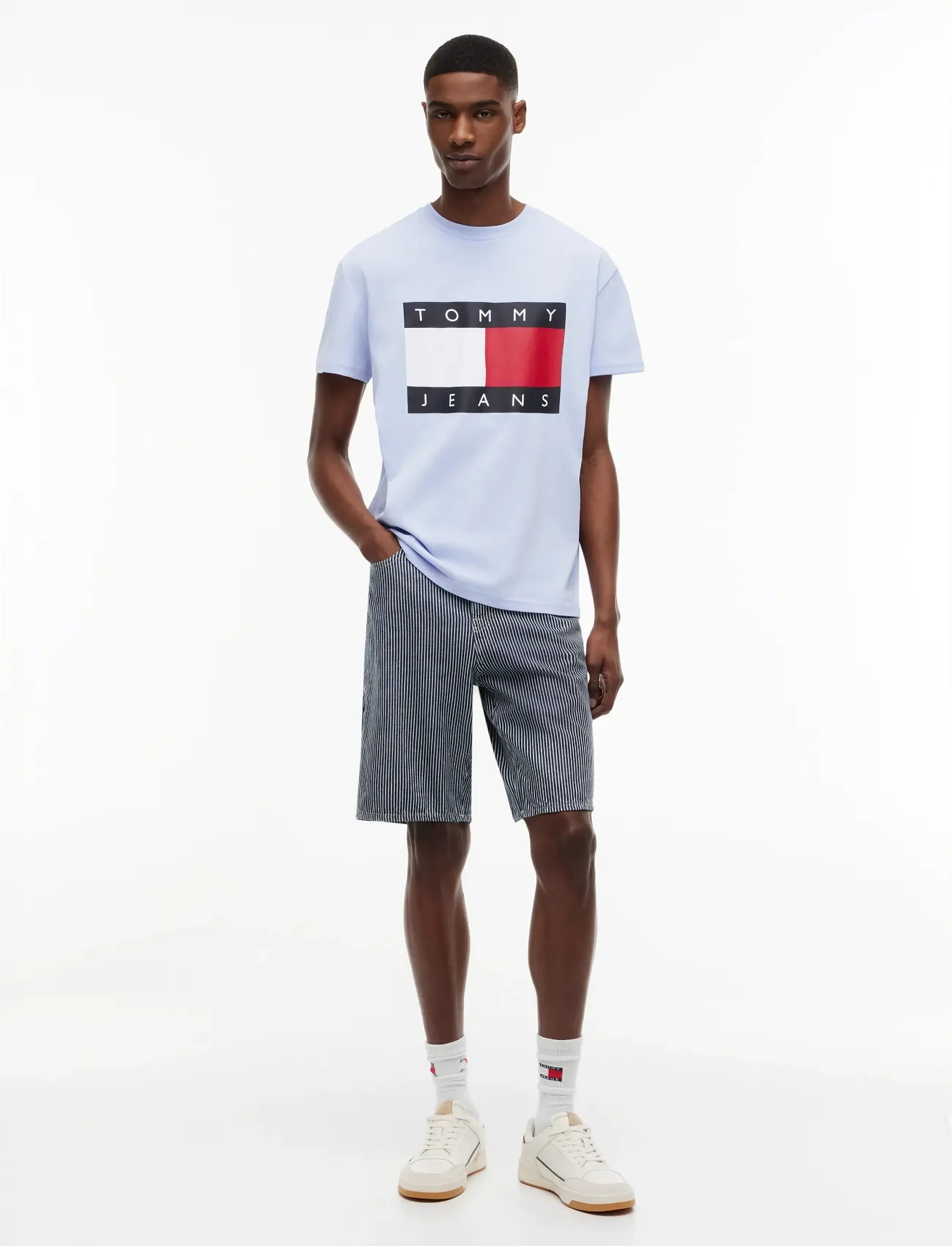 Tommy Jeans - TJM REG BIG FLAG SS TEE EXT - short-sleeved t-shirts - moonlight iris - 4
