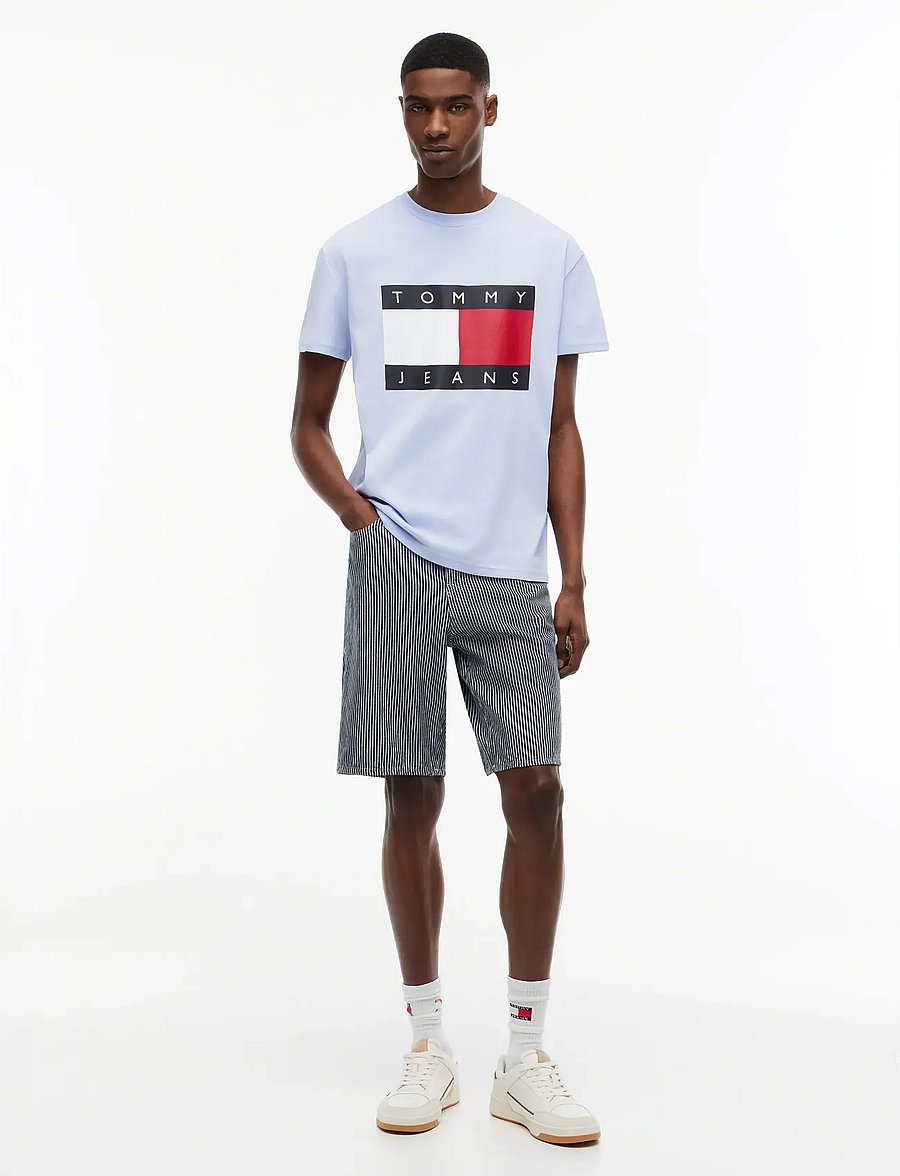 Tommy Jeans - TJM REG BIG FLAG SS TEE EXT - short-sleeved t-shirts - moonlight iris - 4