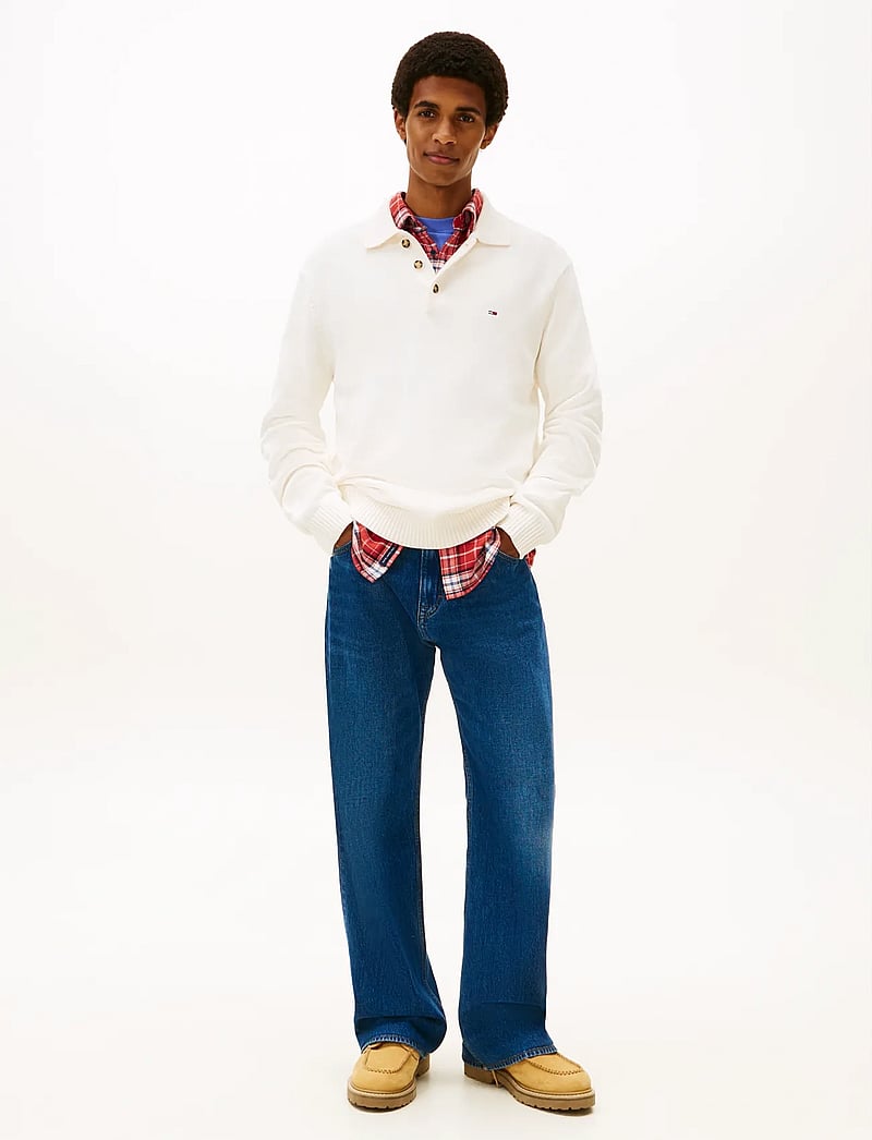 Tommy Jeans - TJM SLIM ESSENTIAL POLO SWTR EXT - polostrik - ancient white - 2