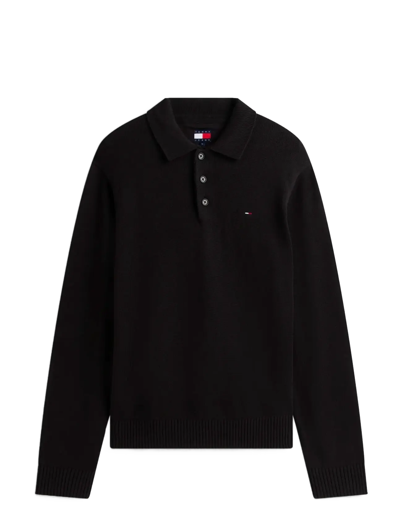 Tommy Jeans TJM SLIM ESSENTIAL POLO SWTR EXT - Polostrik - BLACK / black