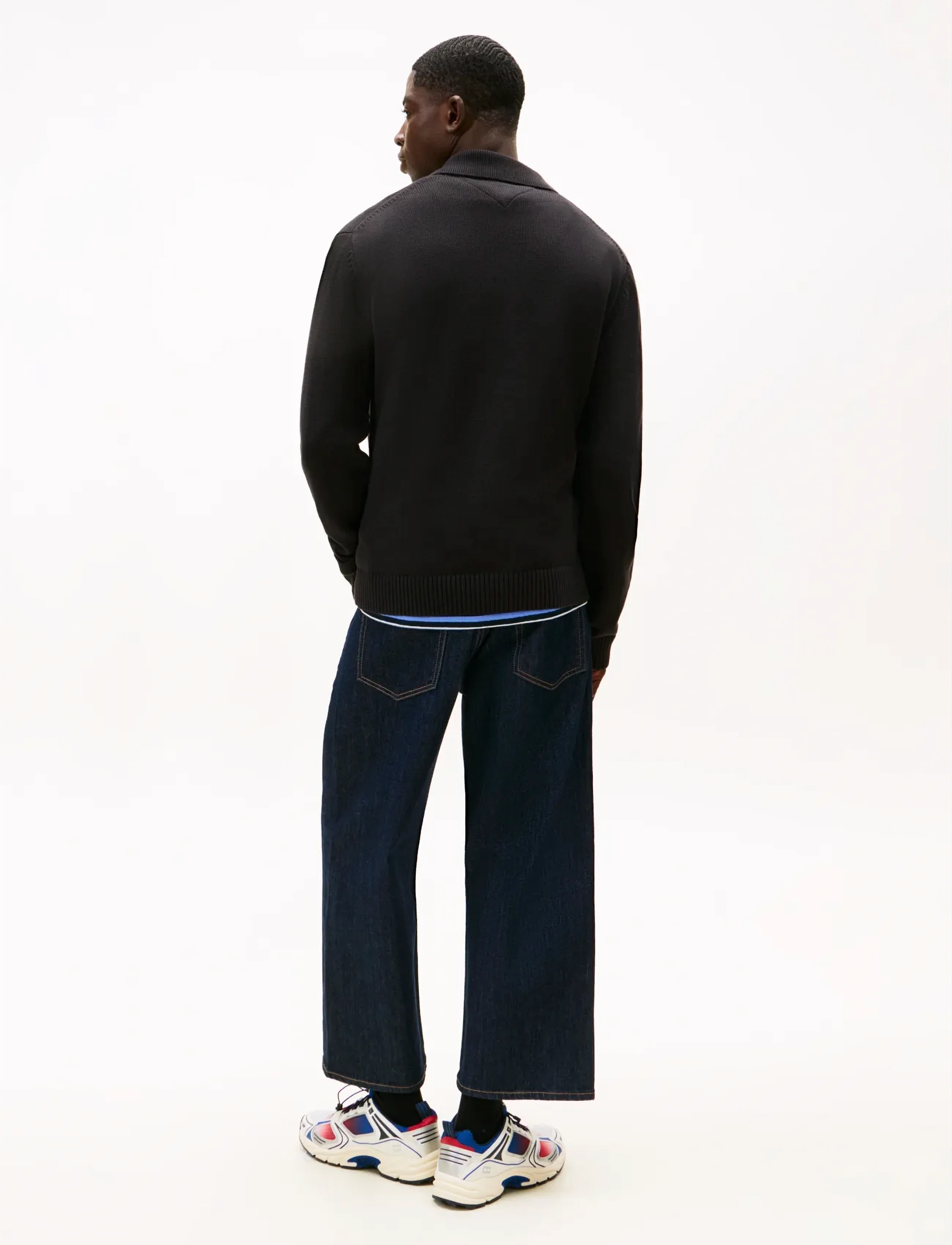 Tommy Jeans - TJM SLIM ESSENTIAL POLO SWTR EXT - poloer i strik med lange ærmer - black - 3