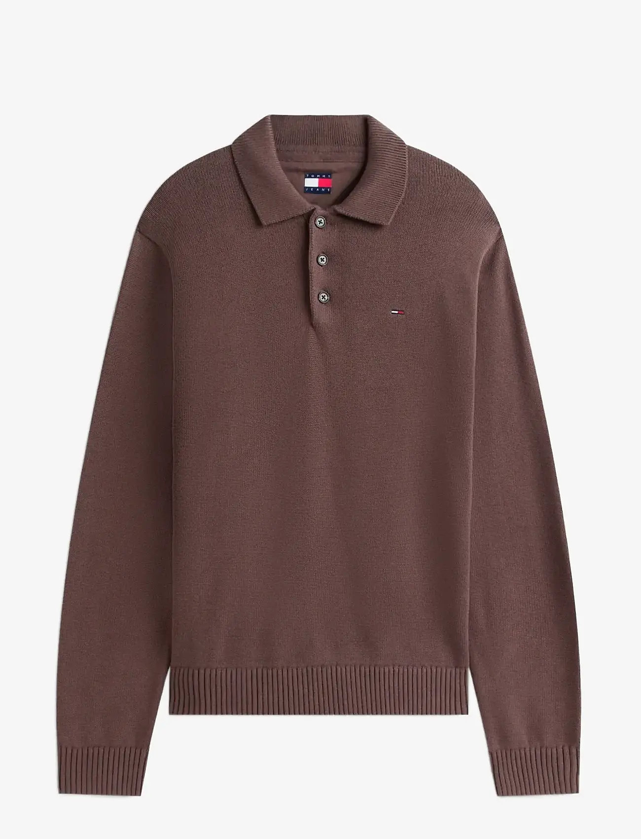 Tommy Jeans - TJM SLIM ESSENTIAL POLO SWTR EXT - polostrik - black walnut - 1