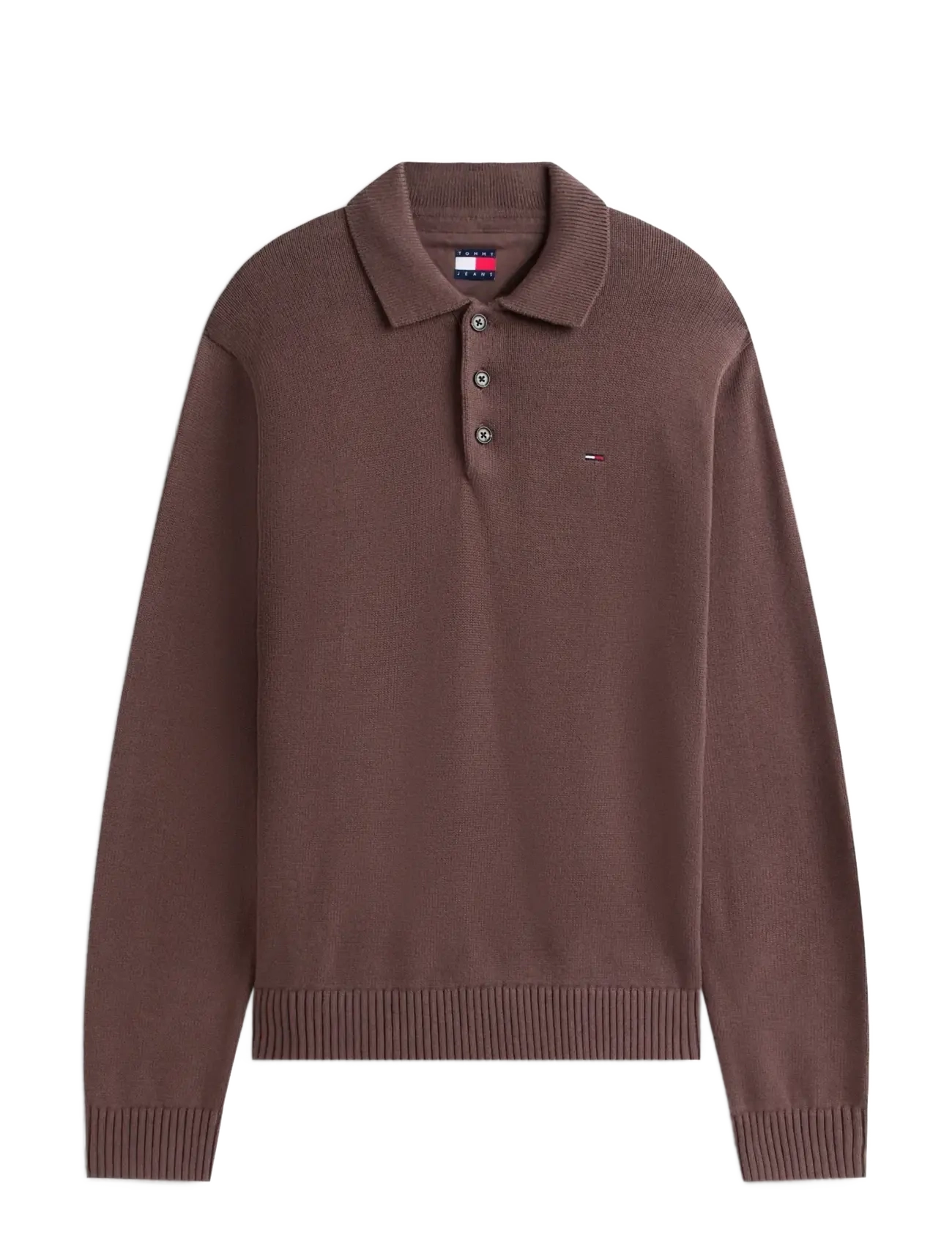 Tommy Jeans TJM SLIM ESSENTIAL POLO SWTR EXT - Riided - BLACK WALNUT / brown