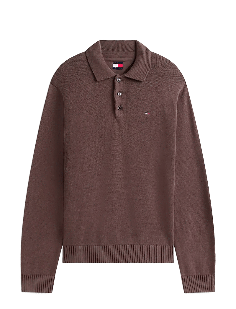 Tommy Jeans - TJM SLIM ESSENTIAL POLO SWTR EXT - polostrik - black walnut - 1