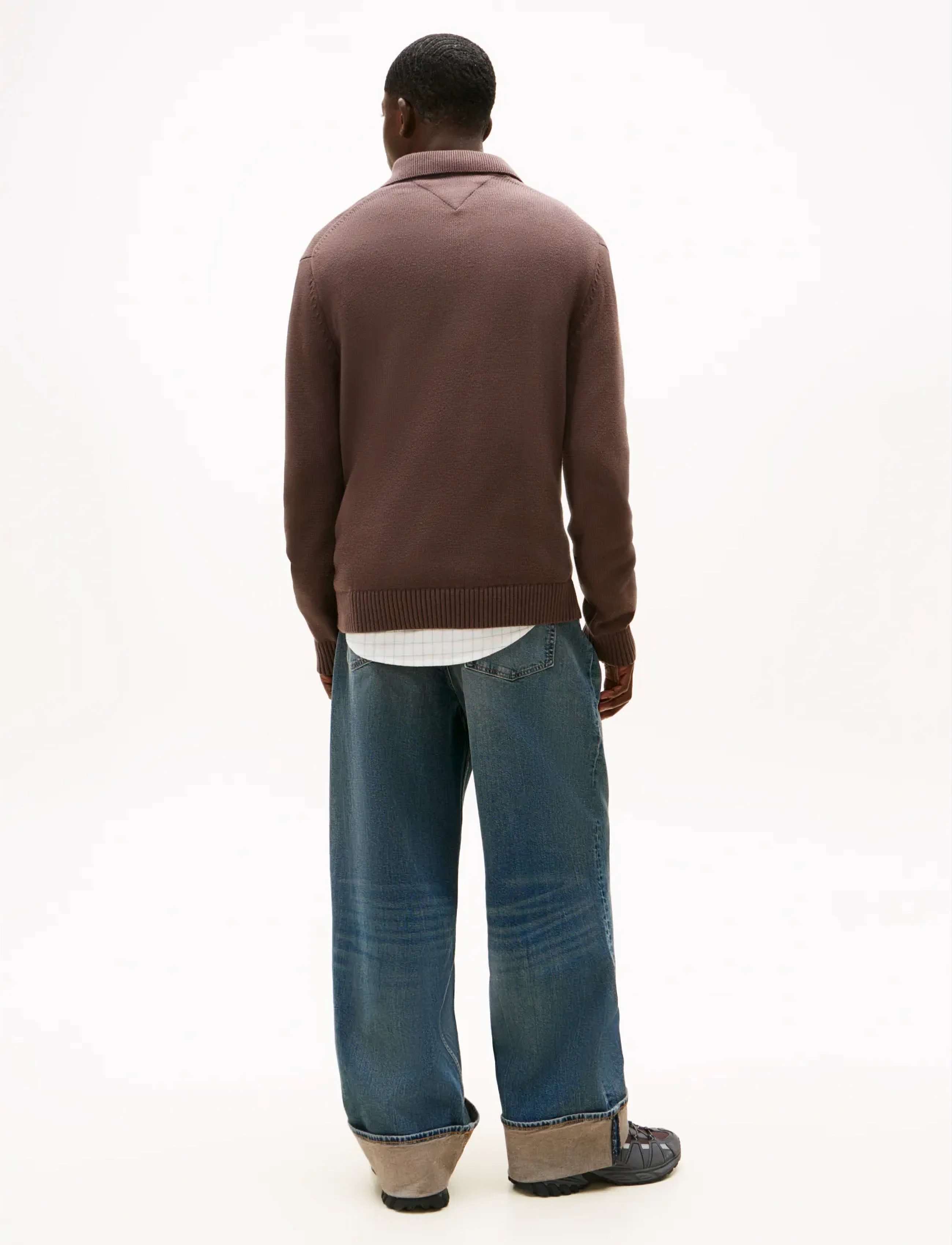 Tommy Jeans - TJM SLIM ESSENTIAL POLO SWTR EXT - poloer i strik med lange ærmer - black walnut - 3