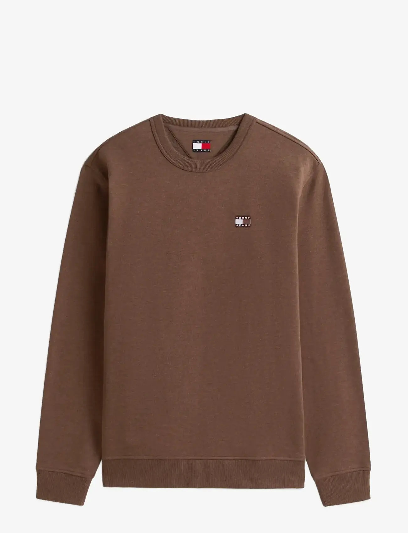 Tommy Jeans - TJM REG BADGE CREW EXT - shop efter stil - black walnut htr - 1