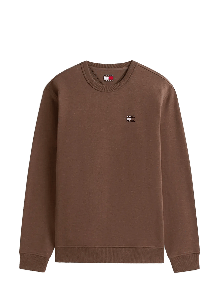 Tommy Jeans - TJM REG BADGE CREW EXT - shoppa efter stil - black walnut htr - 1