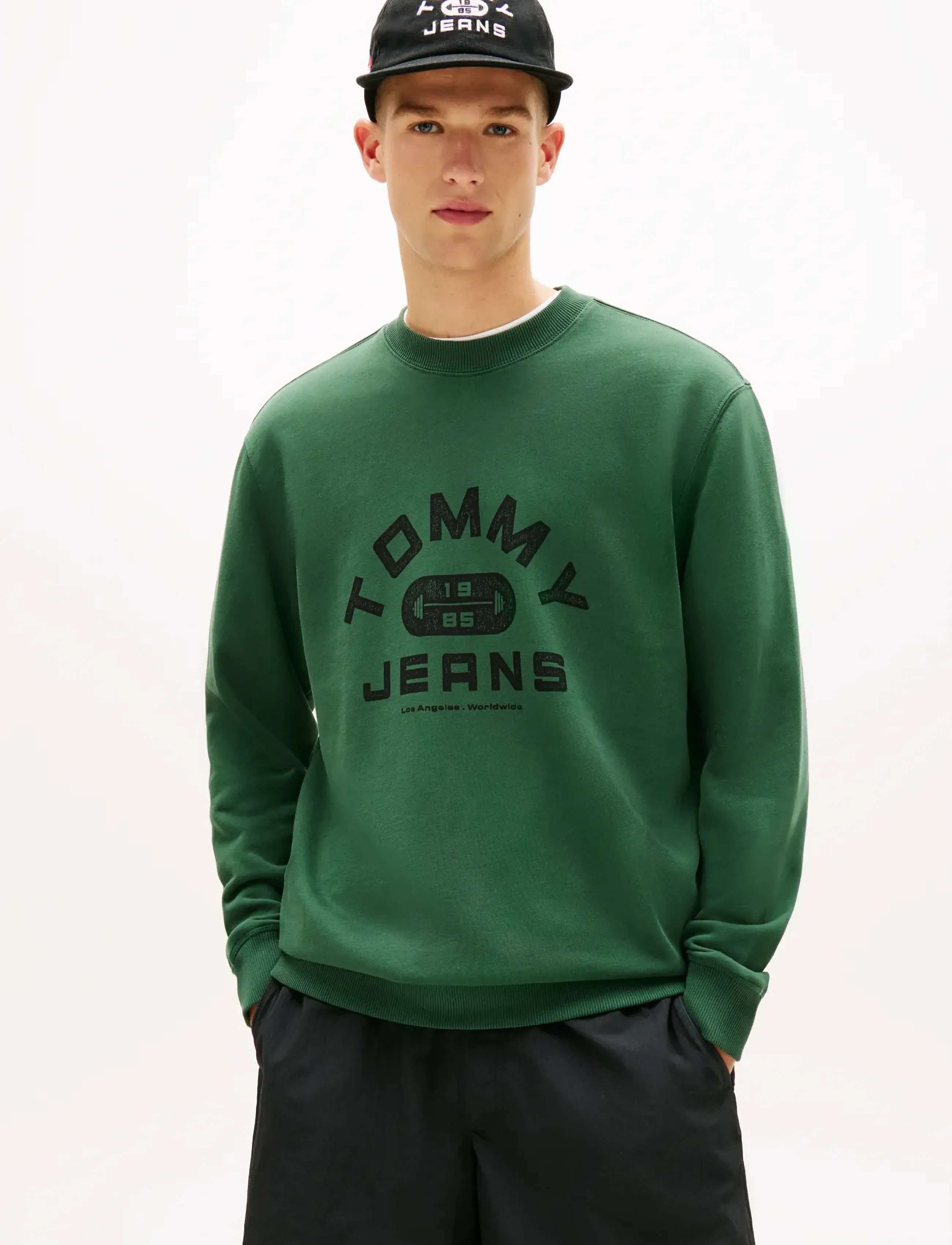 Tommy Jeans TJM REG ENTRY GYM CREW EXT - Visa allt - SHADOW PINE / green