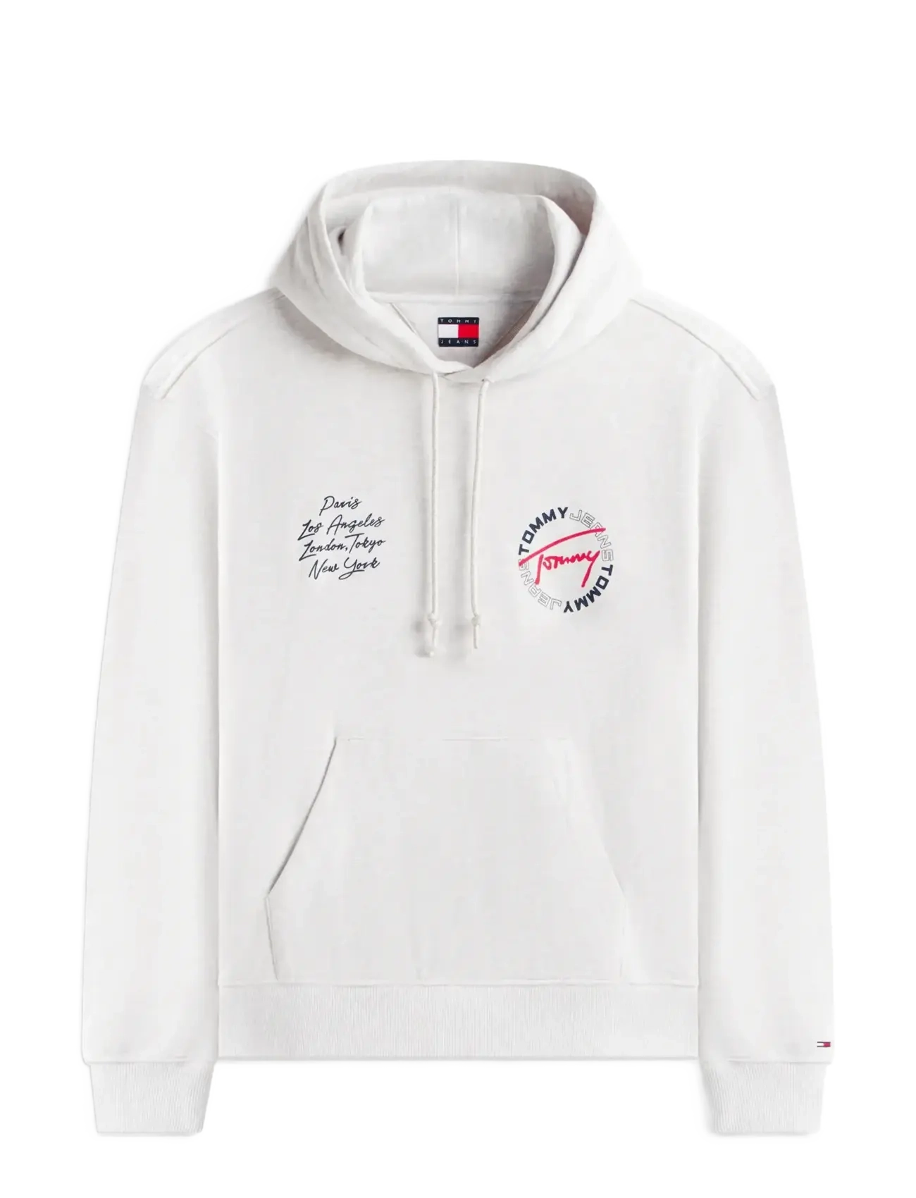 Tommy Jeans TJM RLX DNA PLAY HOODIE - Sweatshirts & hættetrøjer - ICE GREY HEATHER / white