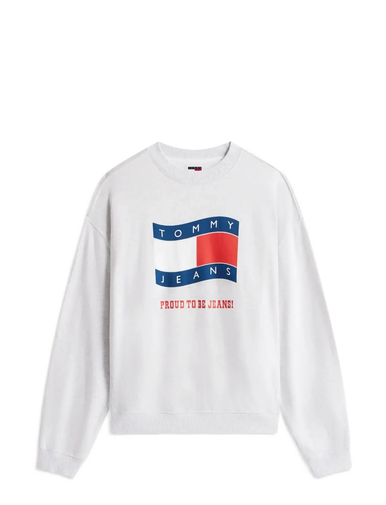 Tommy Jeans - TJM 90S WAVY FLAG CREW EXT - shop efter stil - ice grey heather - 1