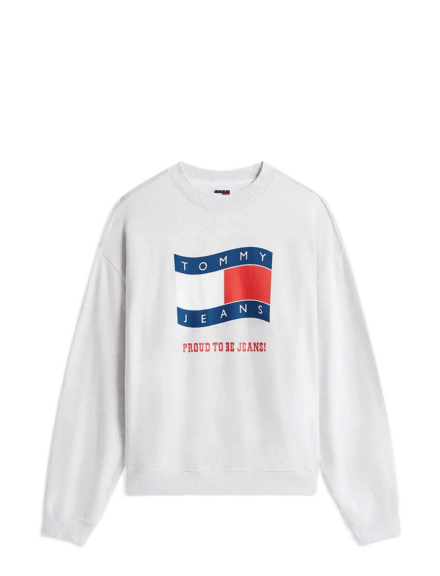 Tommy Jeans - TJM 90S WAVY FLAG CREW EXT - shop efter stil - ice grey heather - 1