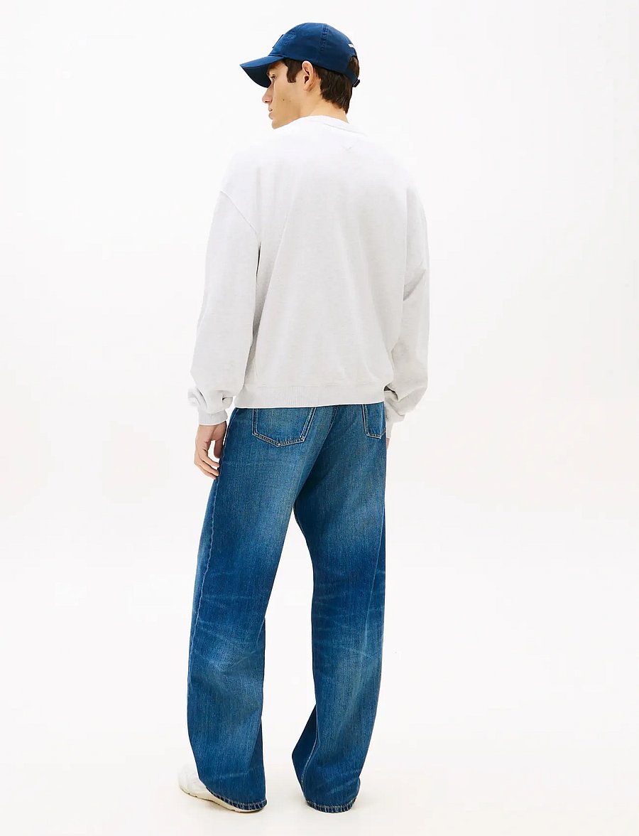 Tommy Jeans - TJM 90S WAVY FLAG CREW EXT - shop efter stil - ice grey heather - 2