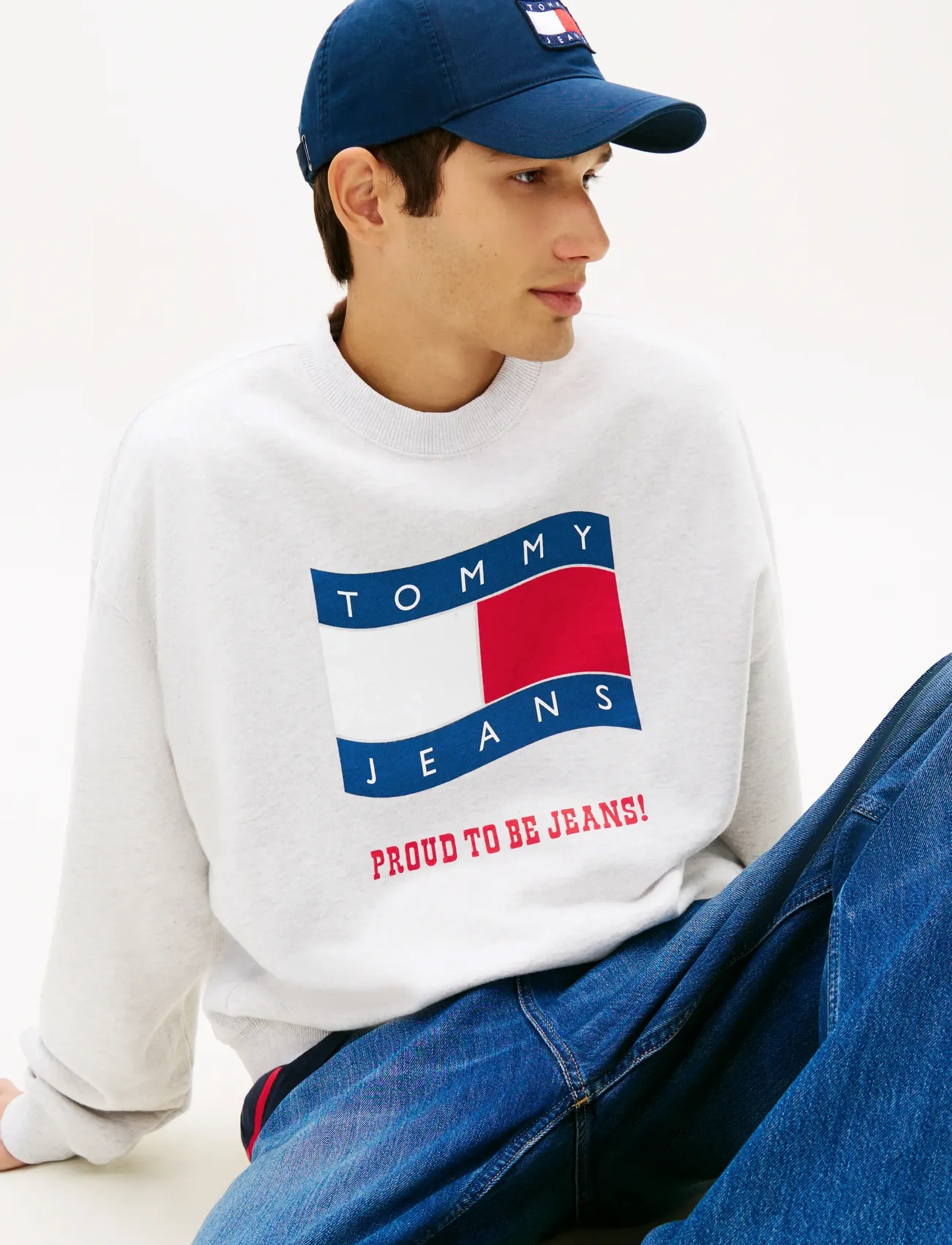 Tommy Jeans - TJM 90S WAVY FLAG CREW EXT - shop efter stil - ice grey heather - 4