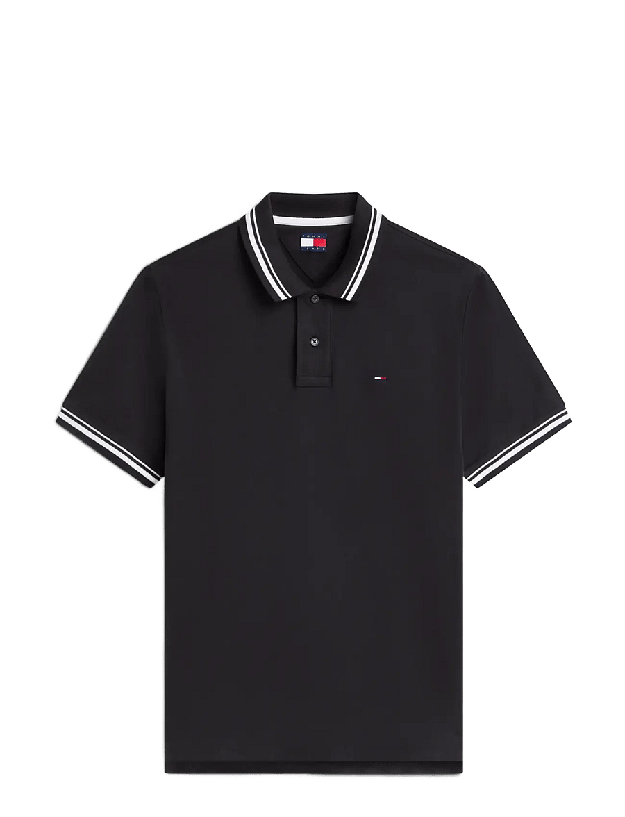 Tommy Jeans - TJM REG TIPPED POLO EXT - kurzärmelig - black - 1