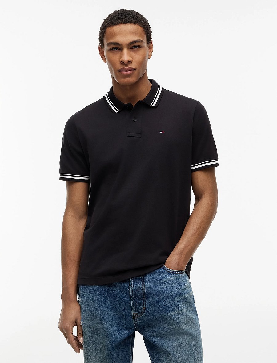 Tommy Jeans - TJM REG TIPPED POLO EXT - kurzärmelig - black - 0
