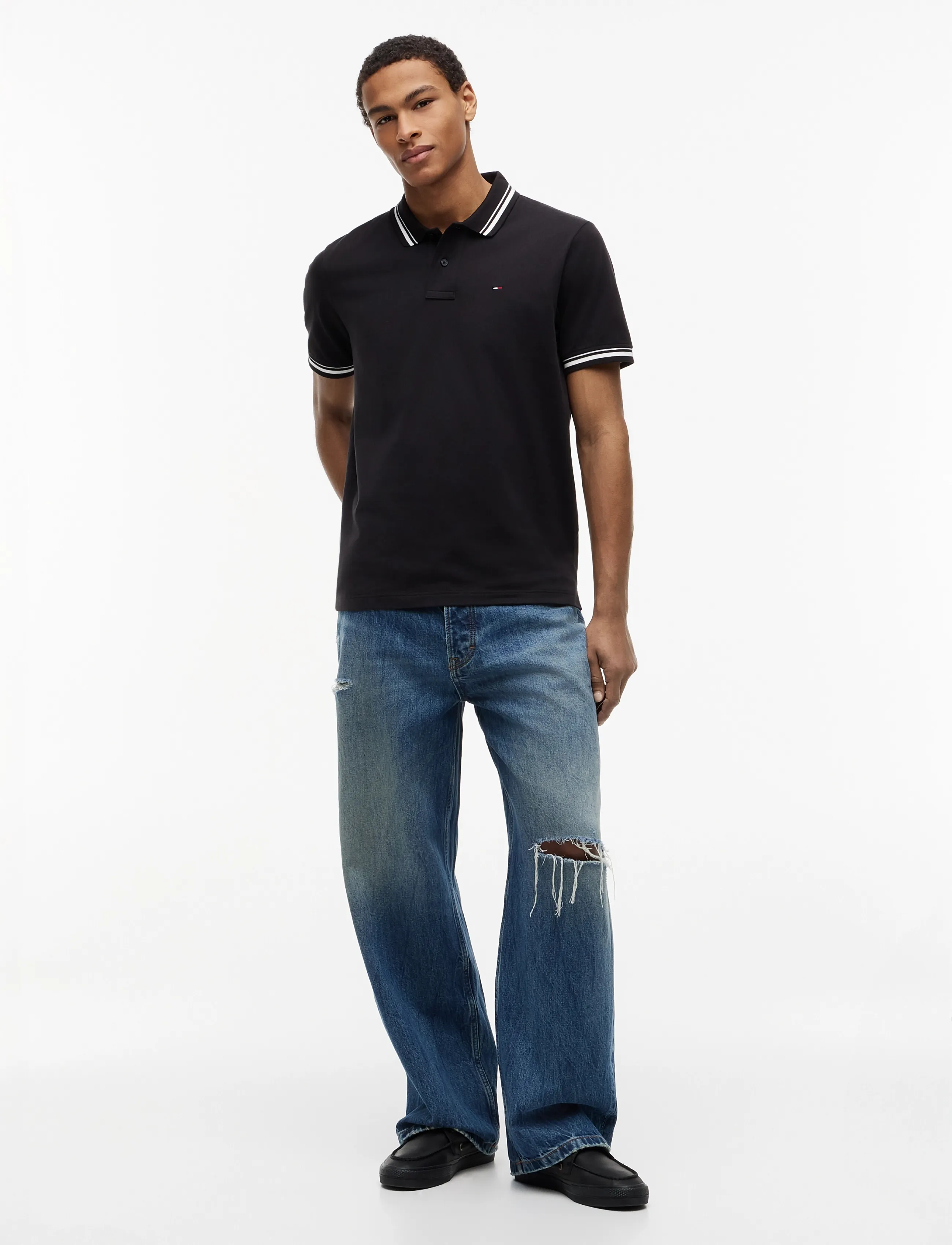 Tommy Jeans - TJM REG TIPPED POLO EXT - kortärmade pikéer - black - 4