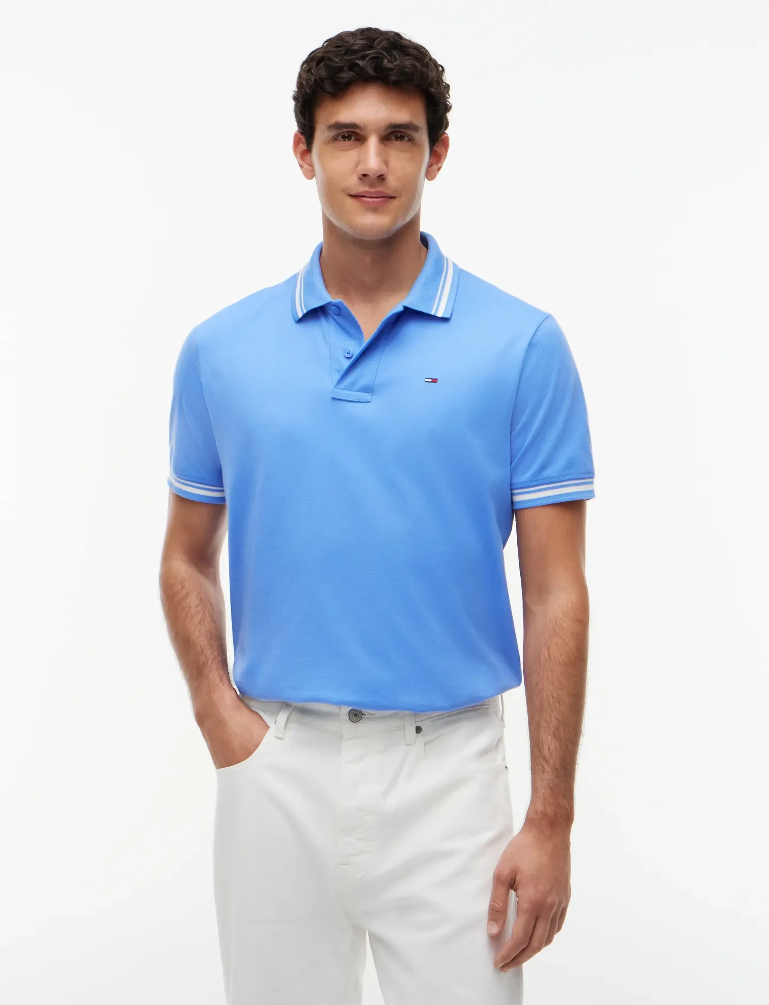 Tommy Jeans TJM REG TIPPED POLO EXT - Kleidung - BLUE TWILIGHT / blue