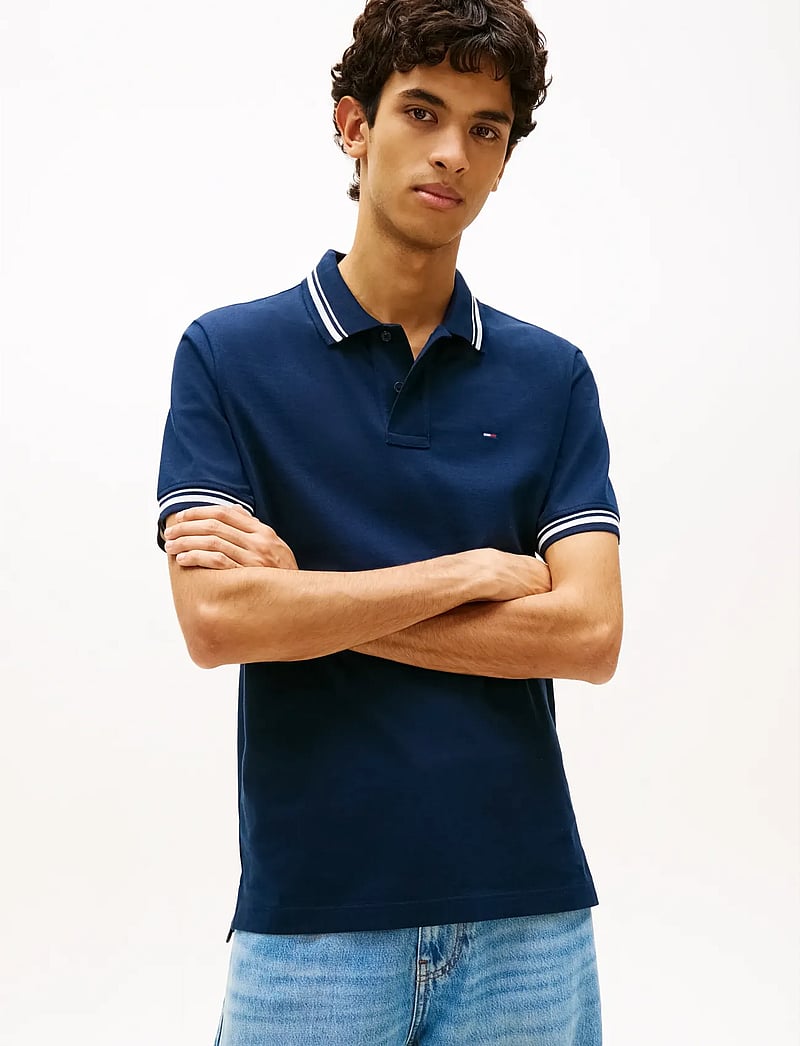 Tommy Jeans - TJM REG TIPPED POLO EXT - kurzärmelig - dark night navy - 0