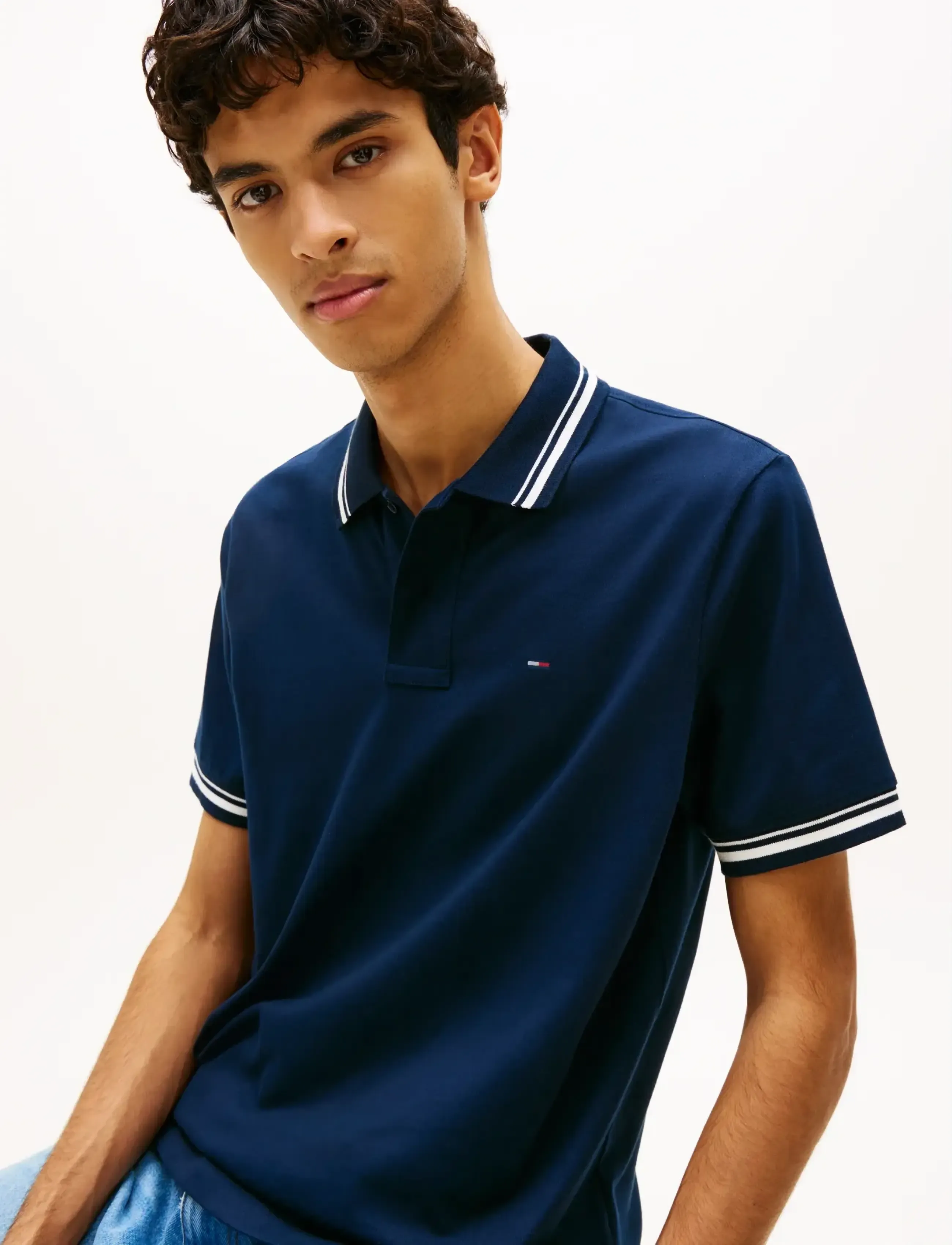 Tommy Jeans - TJM REG TIPPED POLO EXT - short-sleeved polos - dark night navy - 4
