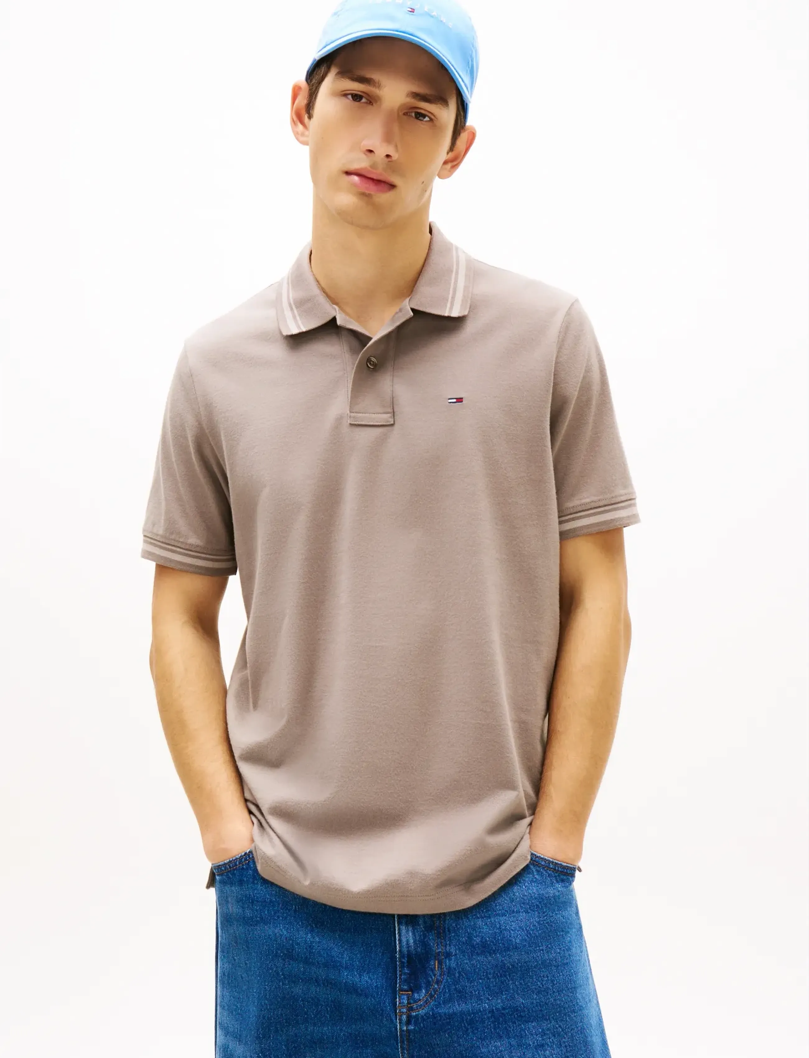 Tommy Jeans TJM REG TIPPED POLO EXT - Kurzärmelig - IVY MINK / beige
