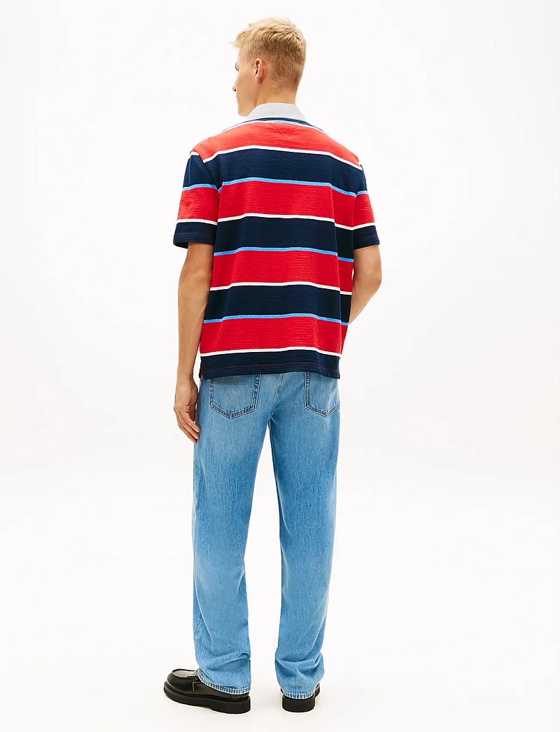 Tommy Jeans - TJM RLX SS STRIPE SS RUGBY EXT - kortærmede poloer - rapid red stripe - 2