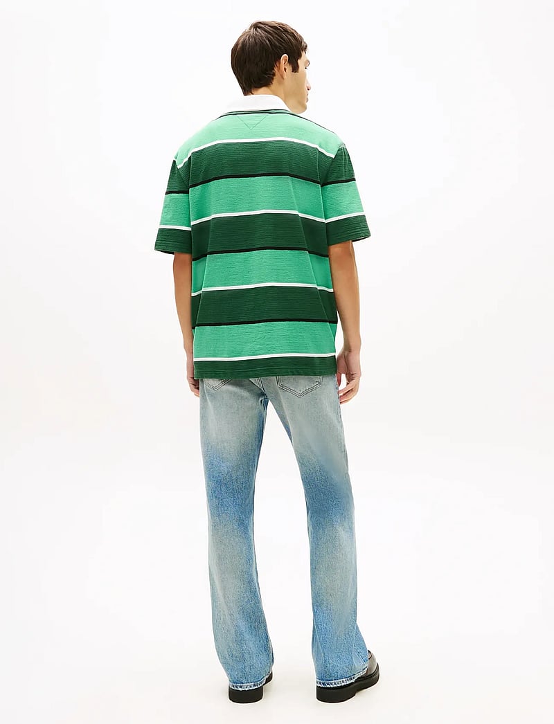 Tommy Jeans - TJM RLX SS STRIPE SS RUGBY EXT - kortærmede poloer - shadow pine stripe - 2