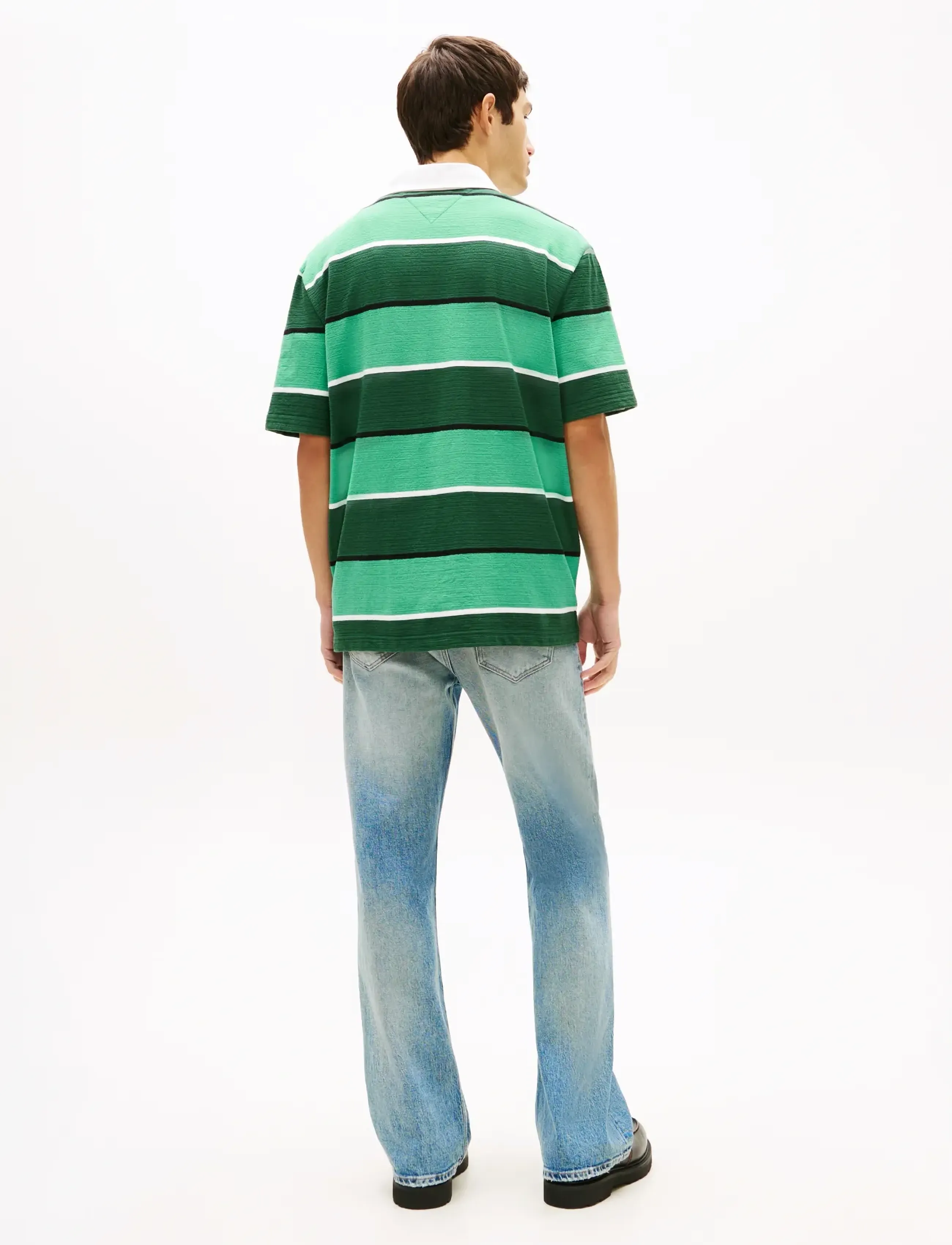 Tommy Jeans - TJM RLX SS STRIPE  SS RUGBY EXT - polos à manches courtes - shadow pine stripe - 2