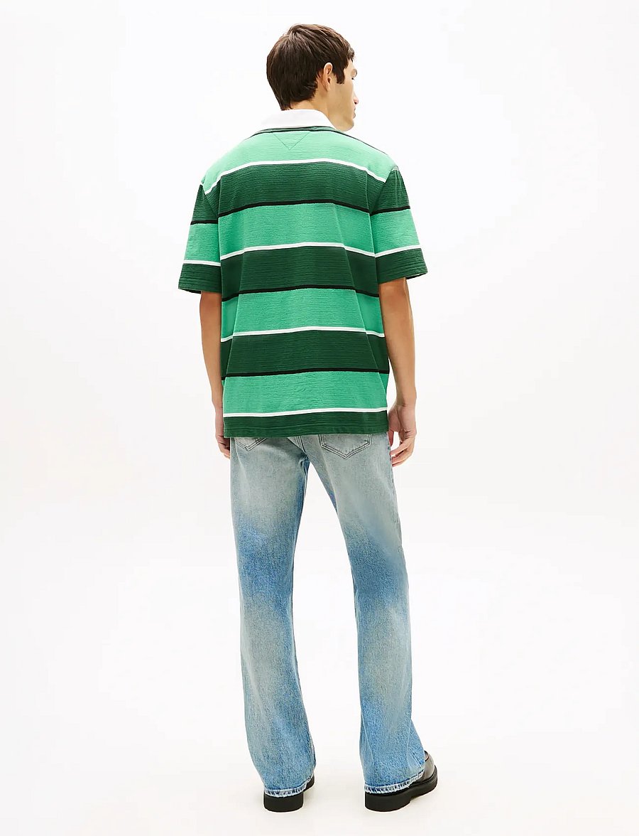 Tommy Jeans - TJM RLX SS STRIPE SS RUGBY EXT - polos à manches courtes - shadow pine stripe - 2