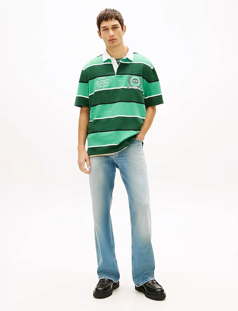 Tommy Jeans - TJM RLX SS STRIPE SS RUGBY EXT - kortærmede poloer - shadow pine stripe - 3