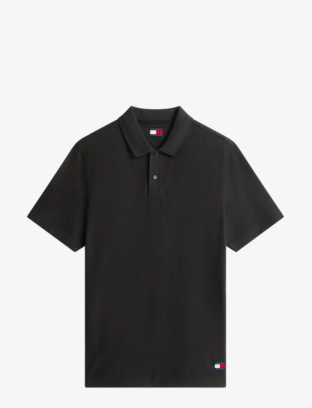 Tommy Jeans - TJM REG WAFFLE POLO EXT - kortärmade pikéer - black - 1