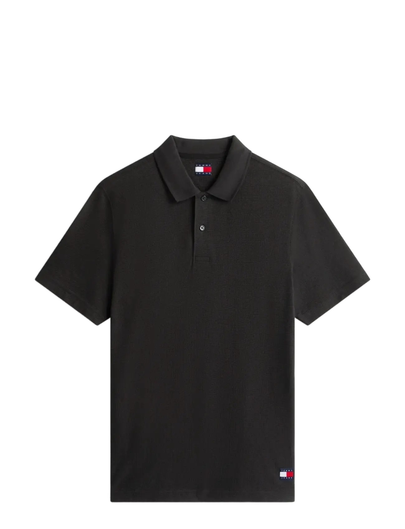 Tommy Jeans TJM REG WAFFLE POLO EXT - Poloer - BLACK / black