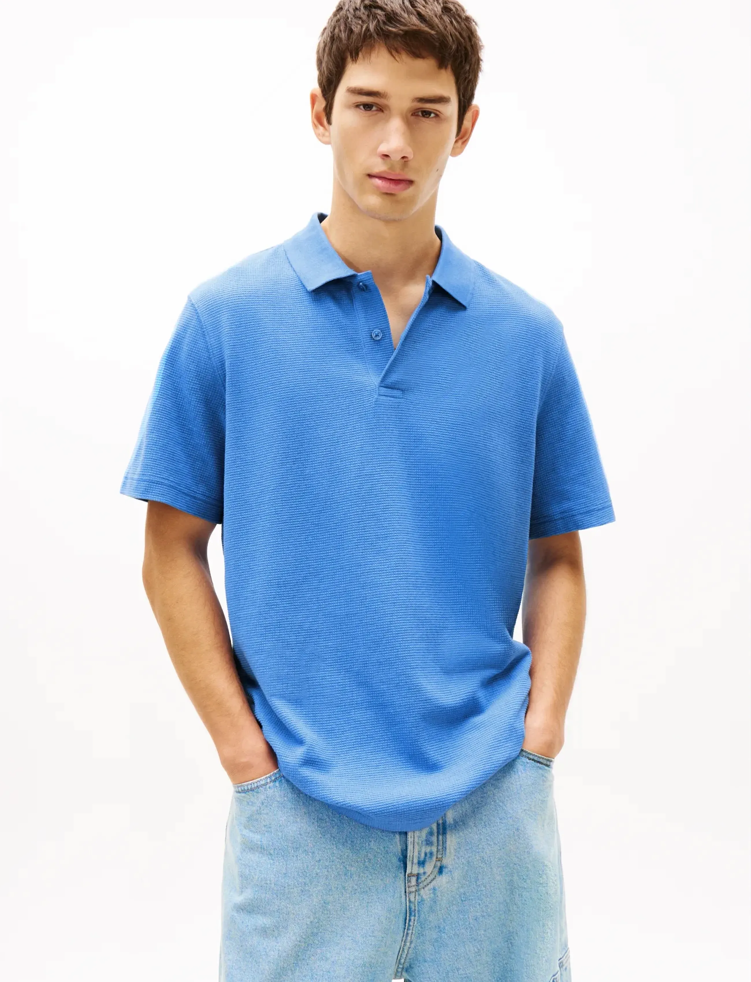 Tjm Reg Waffle Polo Ext