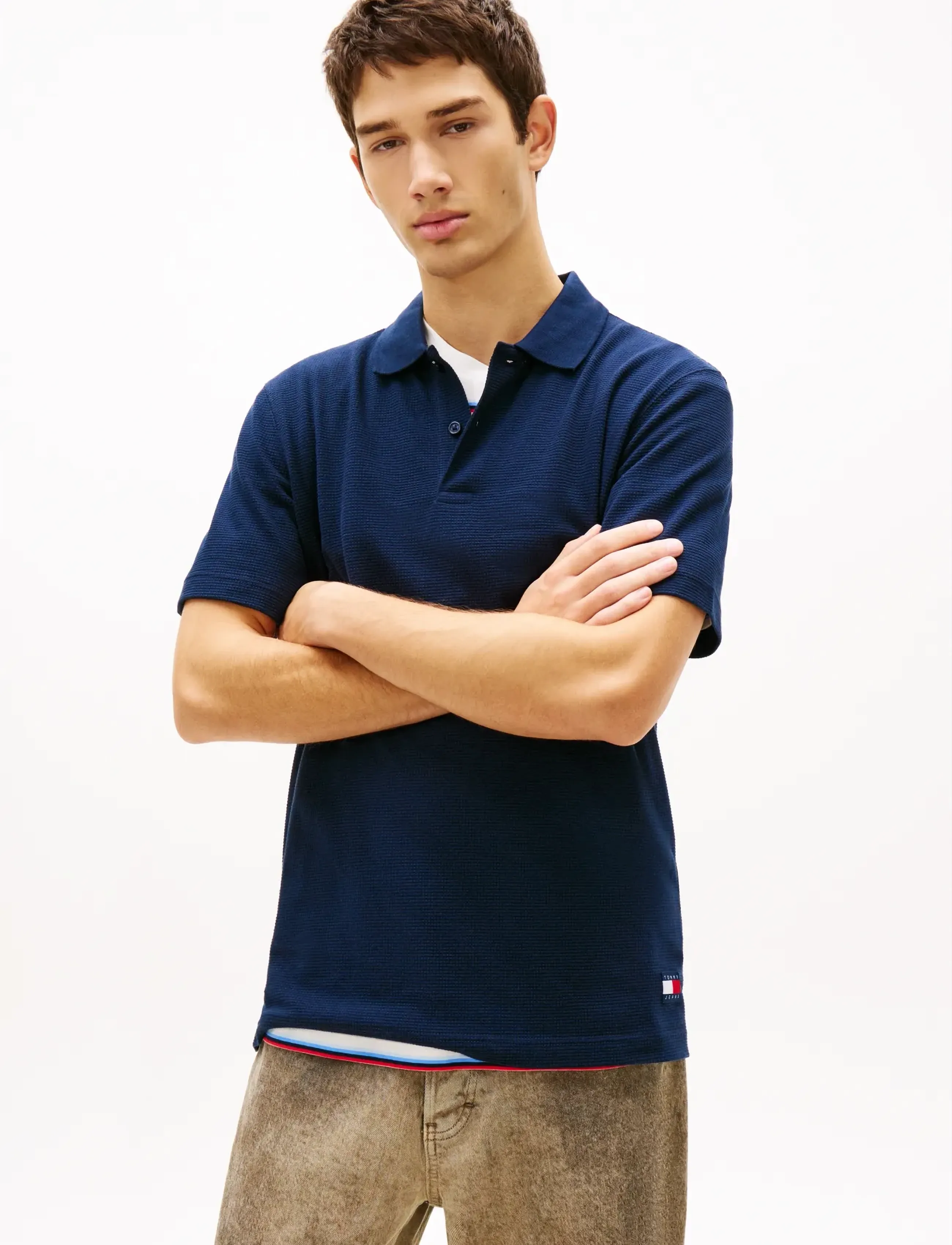 Tommy Jeans TJM REG WAFFLE POLO EXT - Pikéer - DARK NIGHT NAVY / navy