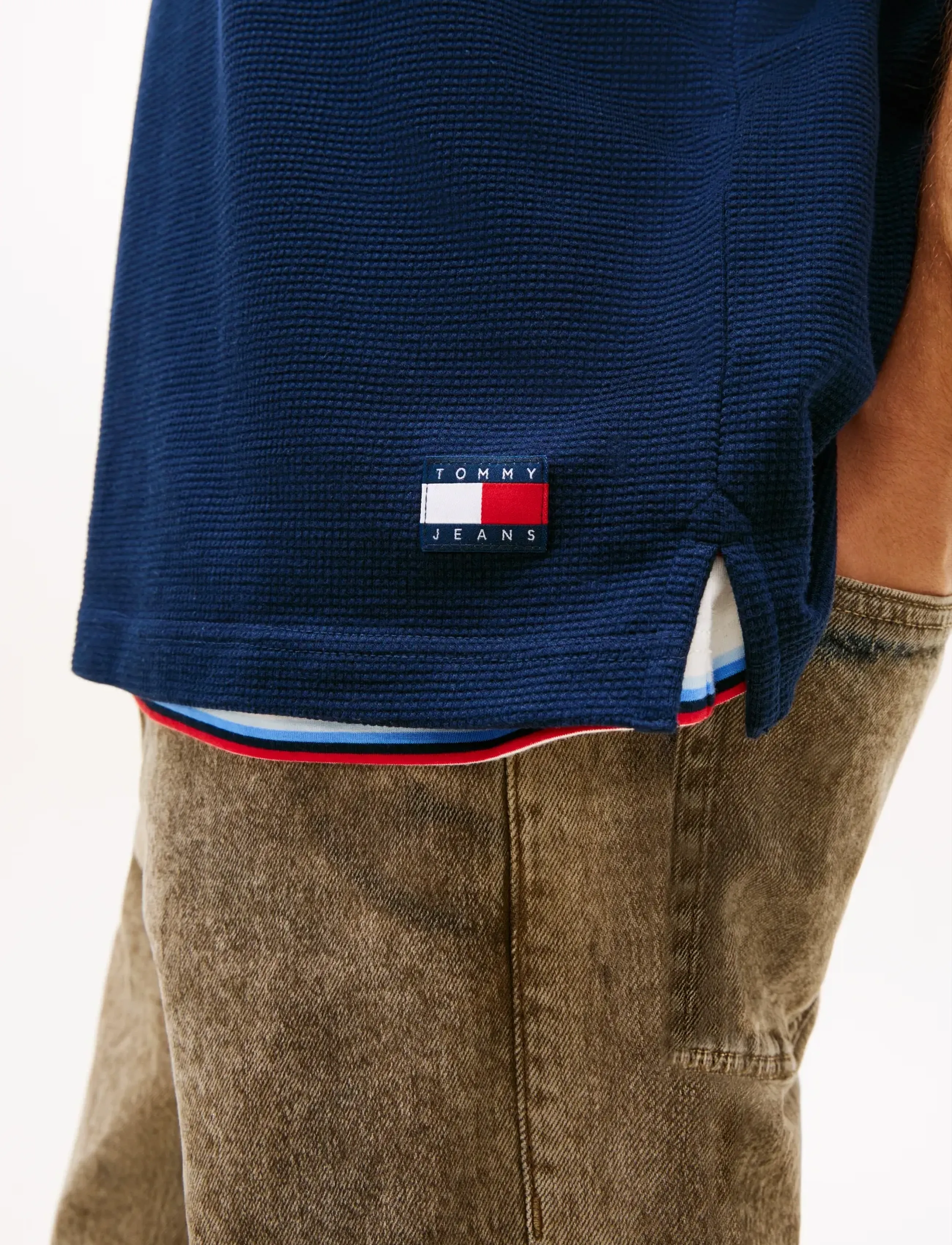 Tommy Jeans - TJM REG WAFFLE POLO EXT - short-sleeved polos - dark night navy - 4