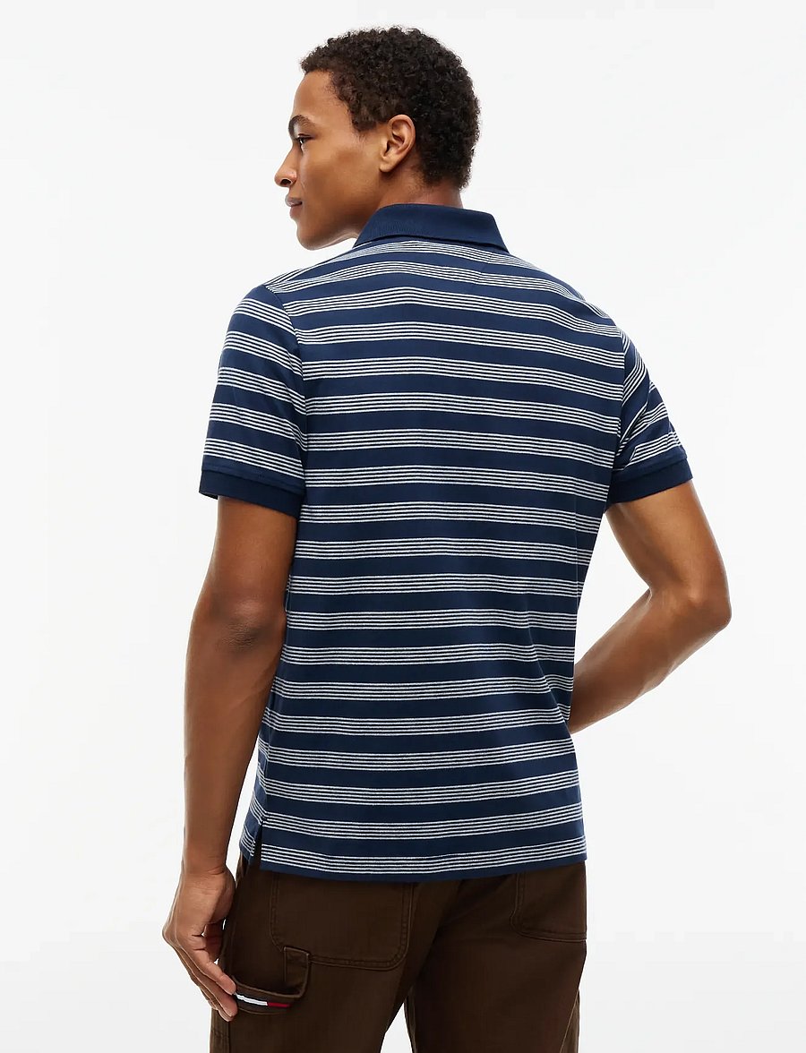 Tommy Jeans - TJM REG STRIPE POLO EXT - short-sleeved polos - dark blue stripe - 2