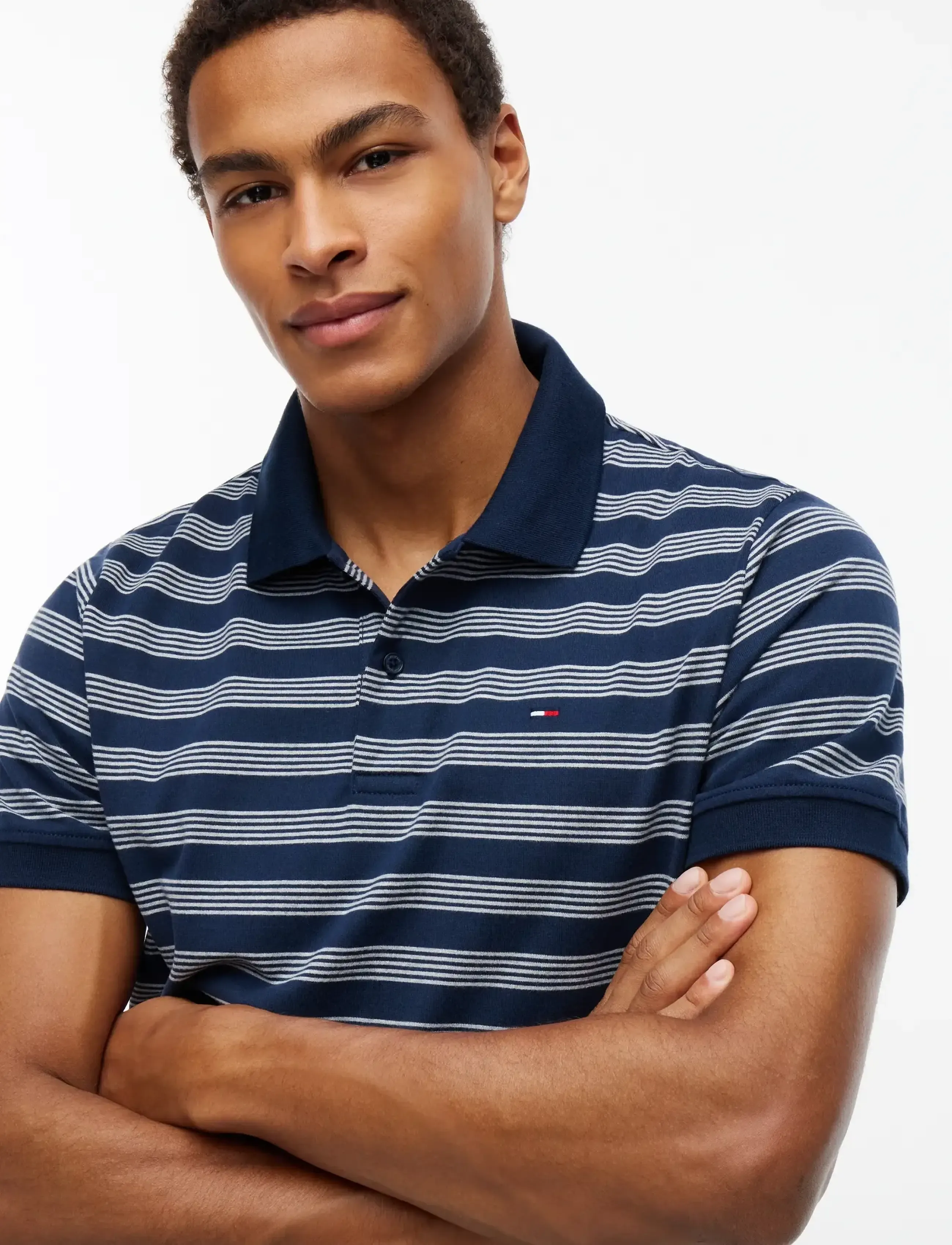 Tommy Jeans - TJM REG STRIPE POLO EXT - short-sleeved polos - dark blue stripe - 3