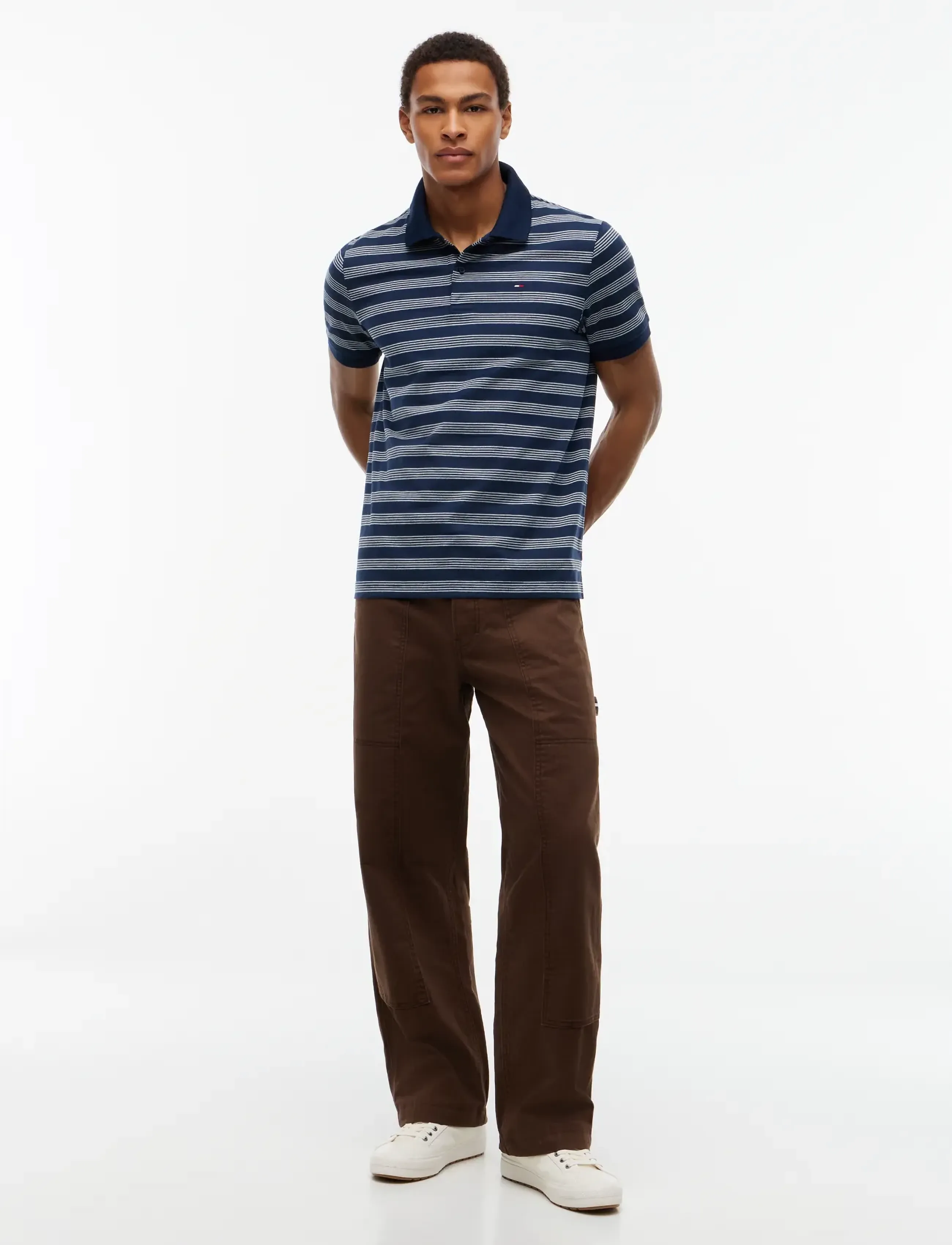 Tommy Jeans - TJM REG STRIPE POLO EXT - short-sleeved polos - dark blue stripe - 4