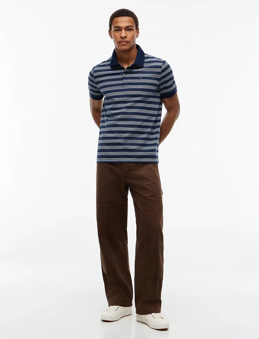 Tommy Jeans - TJM REG STRIPE POLO EXT - short-sleeved polos - dark blue stripe - 4