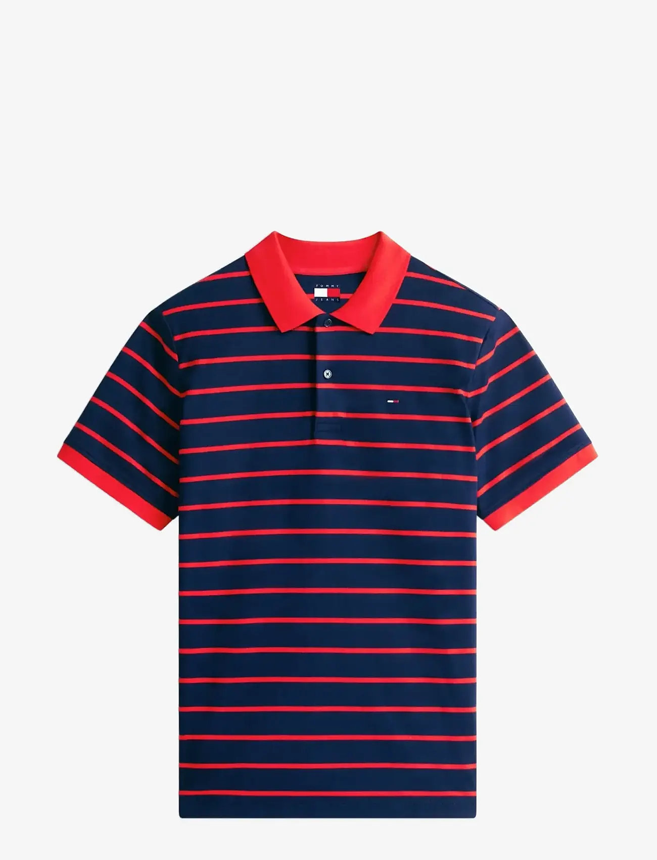 Tommy Jeans - TJM REG STRIPE POLO EXT - kortärmade pikéer - dark night navy - 1