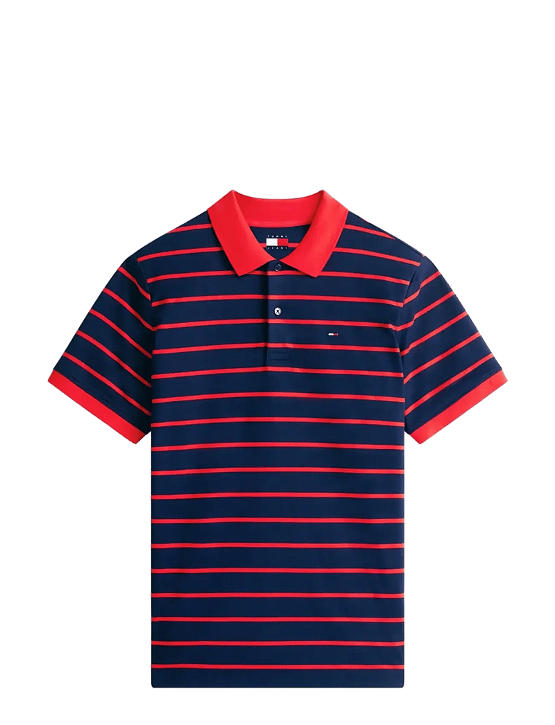 Tommy Jeans - TJM REG STRIPE POLO EXT - kortärmade pikéer - dark night navy - 1
