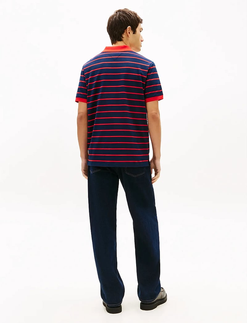 Tommy Jeans - TJM REG STRIPE POLO EXT - kortärmade pikéer - dark night navy - 2