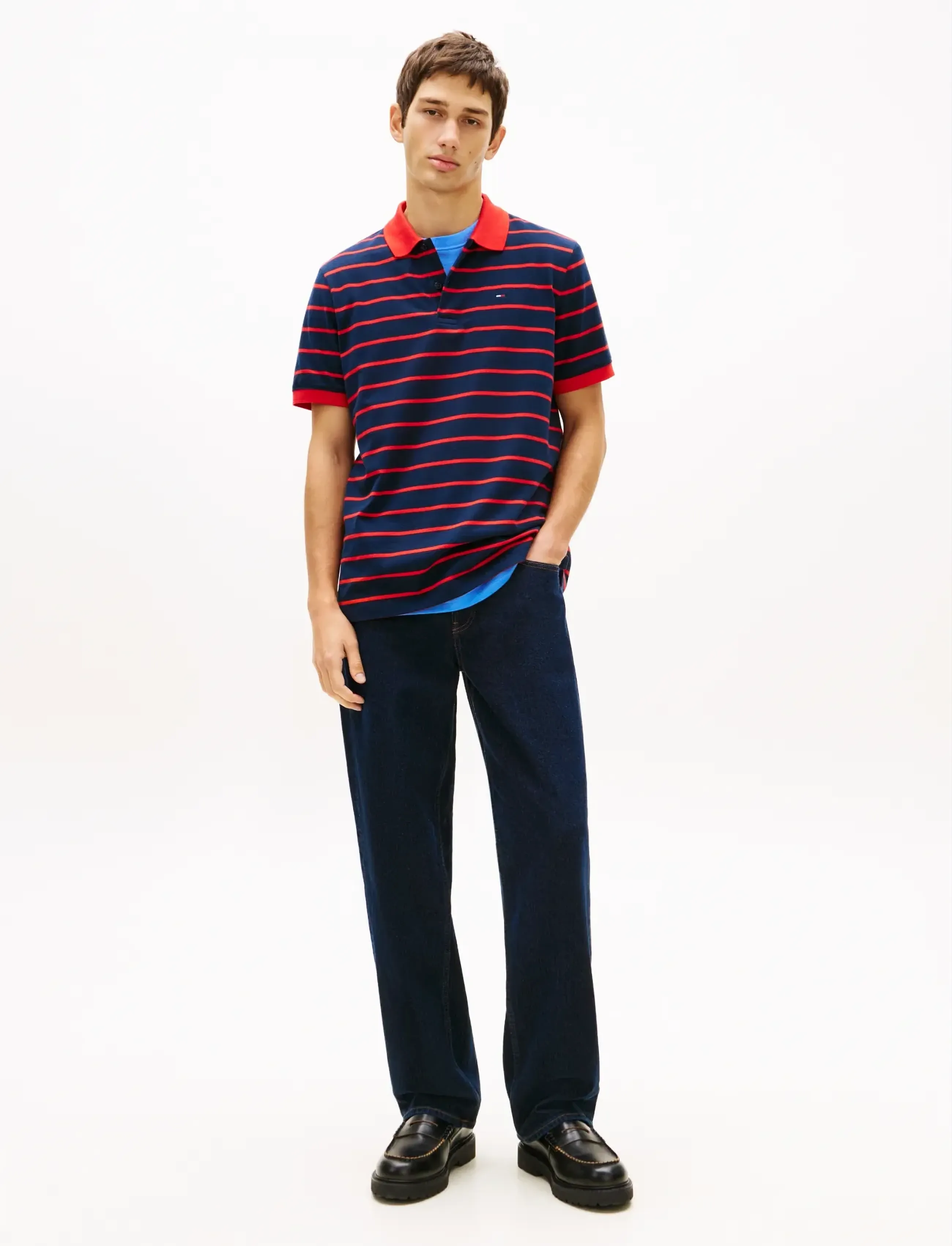 Tommy Jeans - TJM REG STRIPE POLO EXT - kurzärmelig - dark night navy - 3