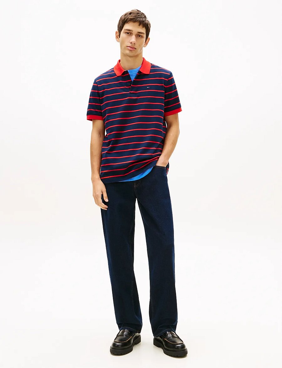 Tommy Jeans - TJM REG STRIPE POLO EXT - polo krekli ar īsām piedurknēm - dark night navy - 3