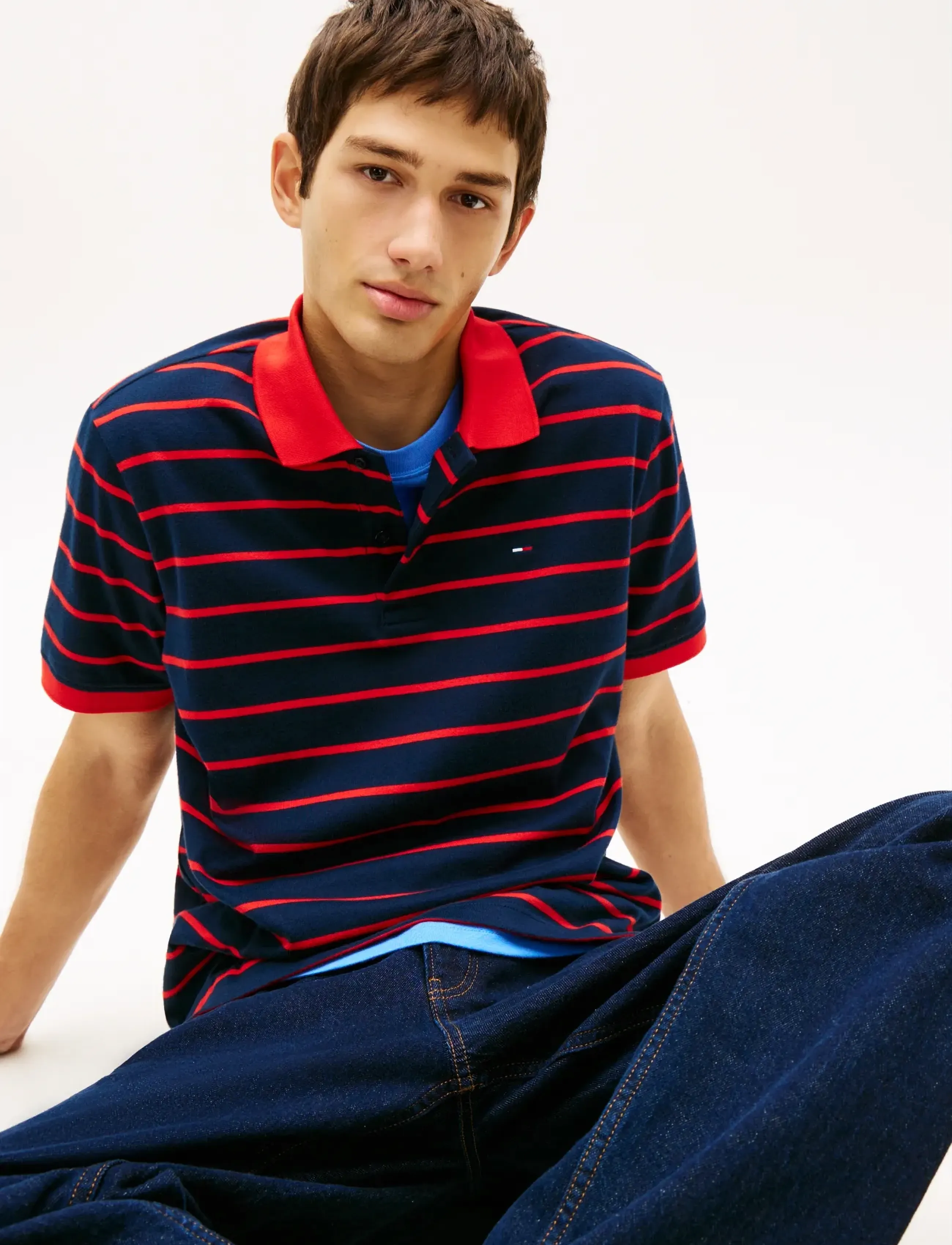 Tommy Jeans - TJM REG STRIPE POLO EXT - kurzärmelig - dark night navy - 4