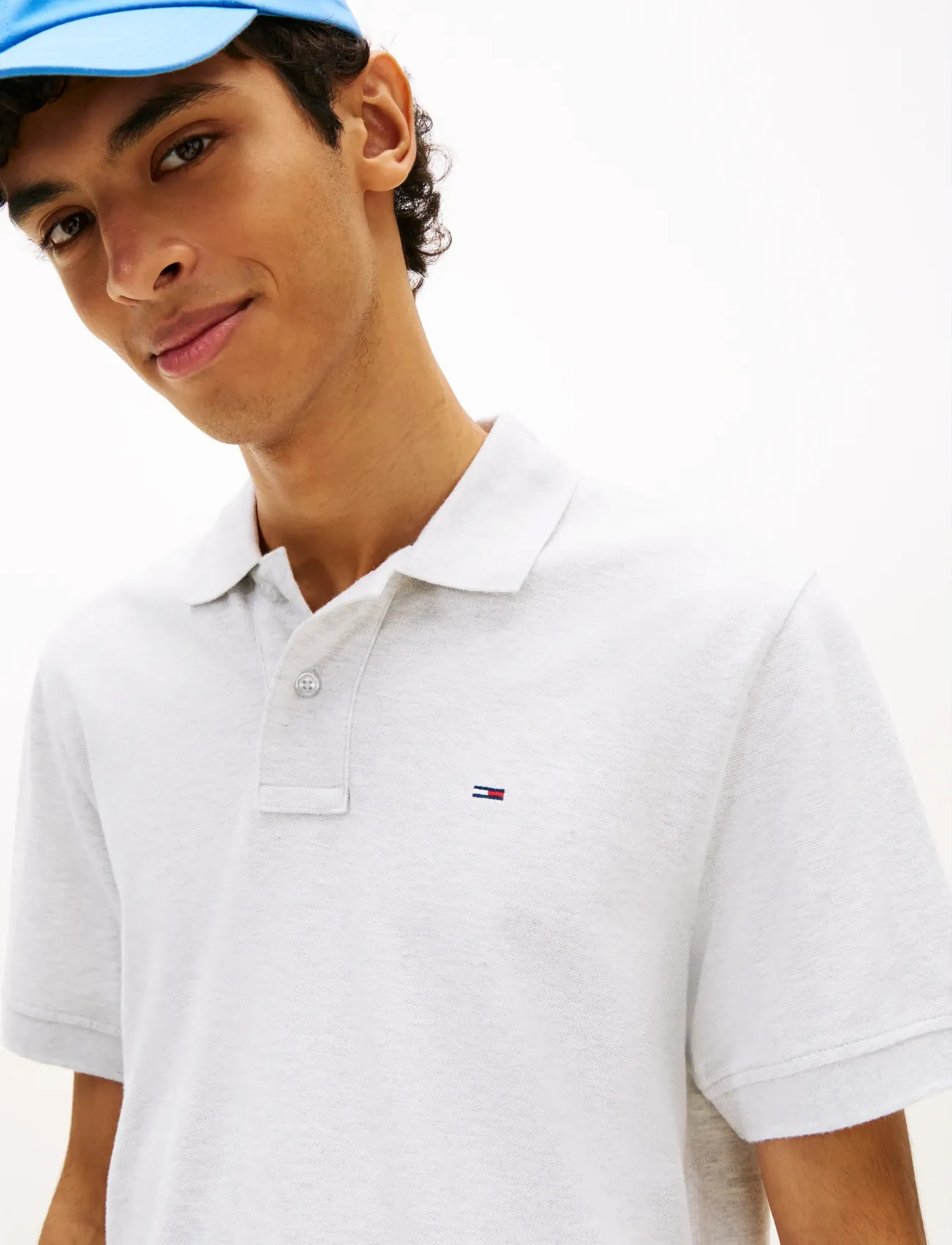Tommy Jeans - TJM REG ESS POLO EXT - short-sleeved polos - ice grey heather - 4