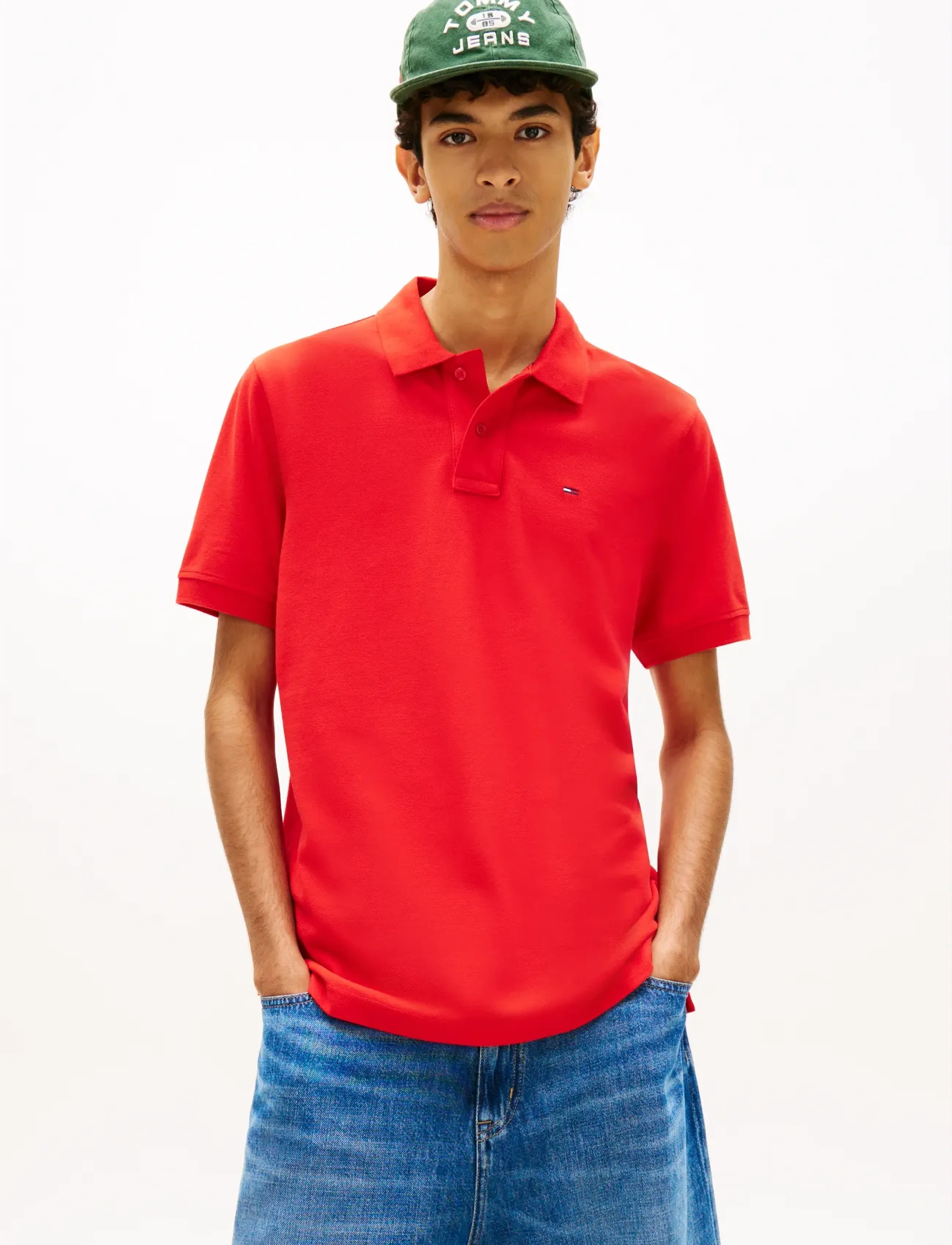 Tommy Jeans TJM REG ESS POLO EXT - Tommy Hilfiger - RAPID RED / red
