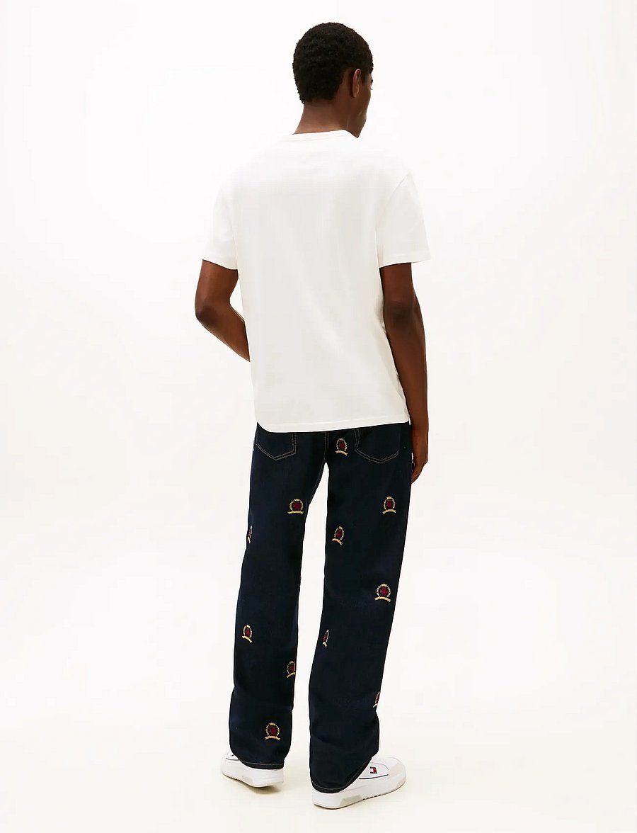 Tommy Jeans - TJM REG APPLIQ GRAPHIC SS T EXT - kurzärmelige t-shirts - ancient white - 3