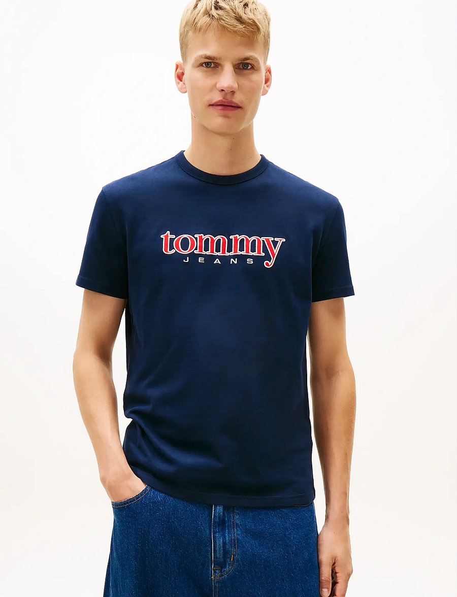 Tommy Jeans - TJM REG APPLIQ GRAPHIC SS T EXT - short-sleeved t-shirts - dark night navy - 0