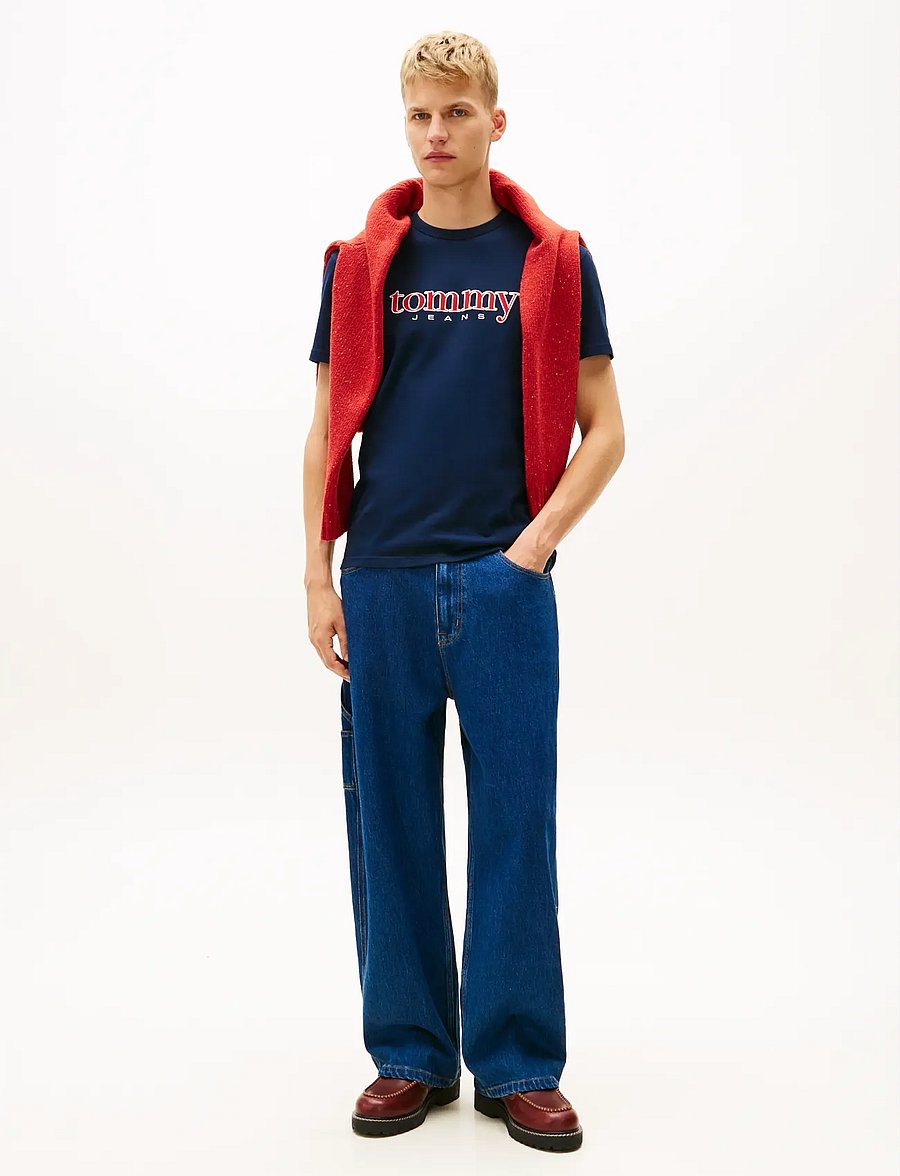 Tommy Jeans - TJM REG APPLIQ GRAPHIC SS T EXT - short-sleeved t-shirts - dark night navy - 2